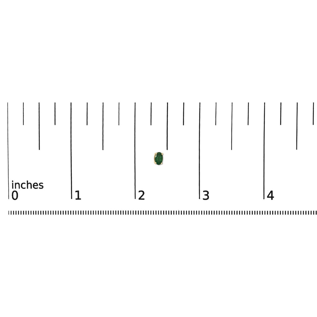 Pendientes de oro de 14 quilates con piedra de nacimiento de corte ovalado de 5 x 3 mm - Friggin Jewelry