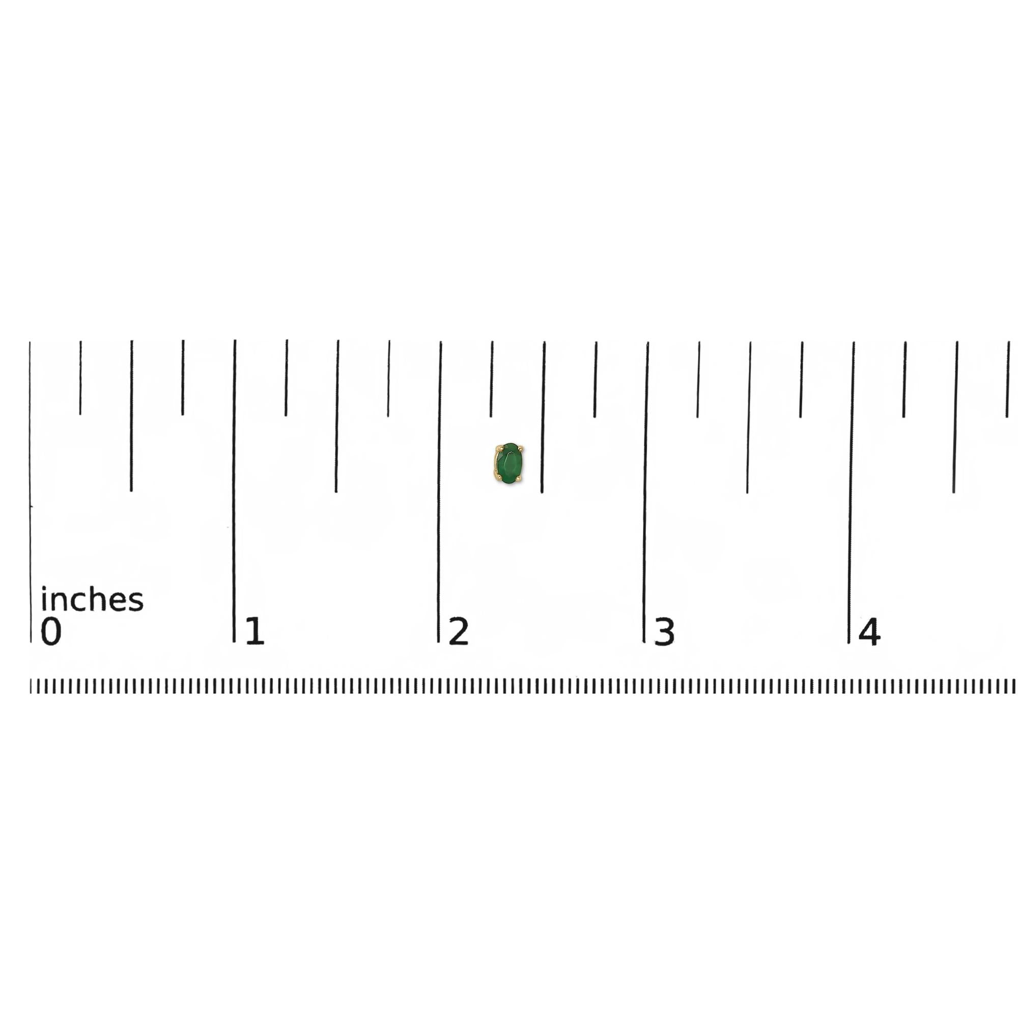 Pendientes de oro de 14 quilates con piedra de nacimiento de corte ovalado de 5 x 3 mm - Friggin Jewelry