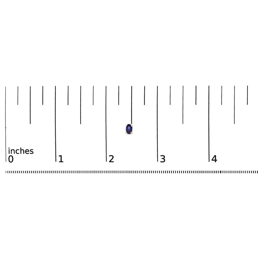 Pendientes de oro de 14 quilates con piedra de nacimiento de corte ovalado de 5 x 3 mm - Friggin Jewelry