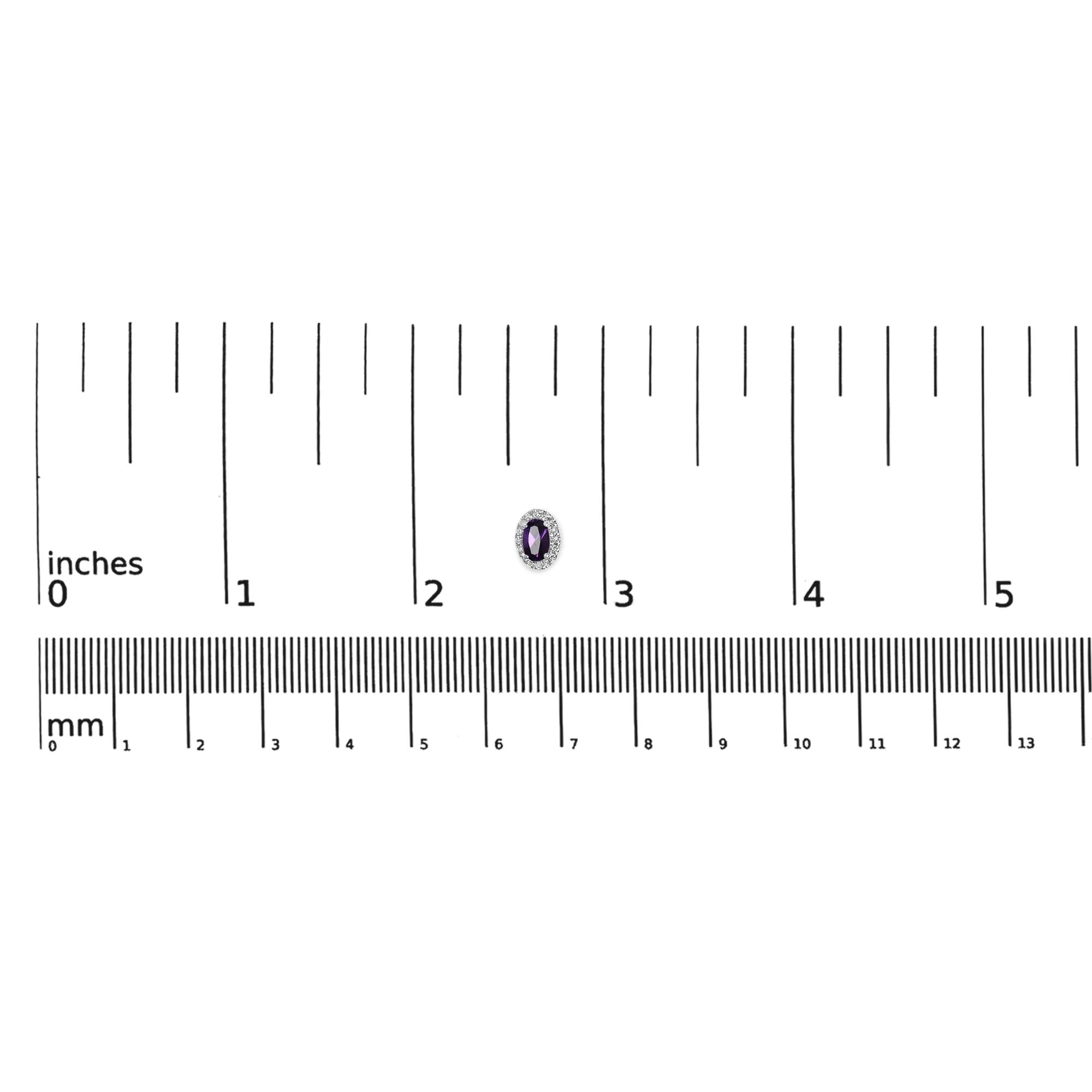 Orecchini a bottone con alone di diamanti e pietra portafortuna taglio ovale da 5x3 mm in oro bianco 10 carati (colore IJ, purezza I1-I2) - Friggin Jewelry