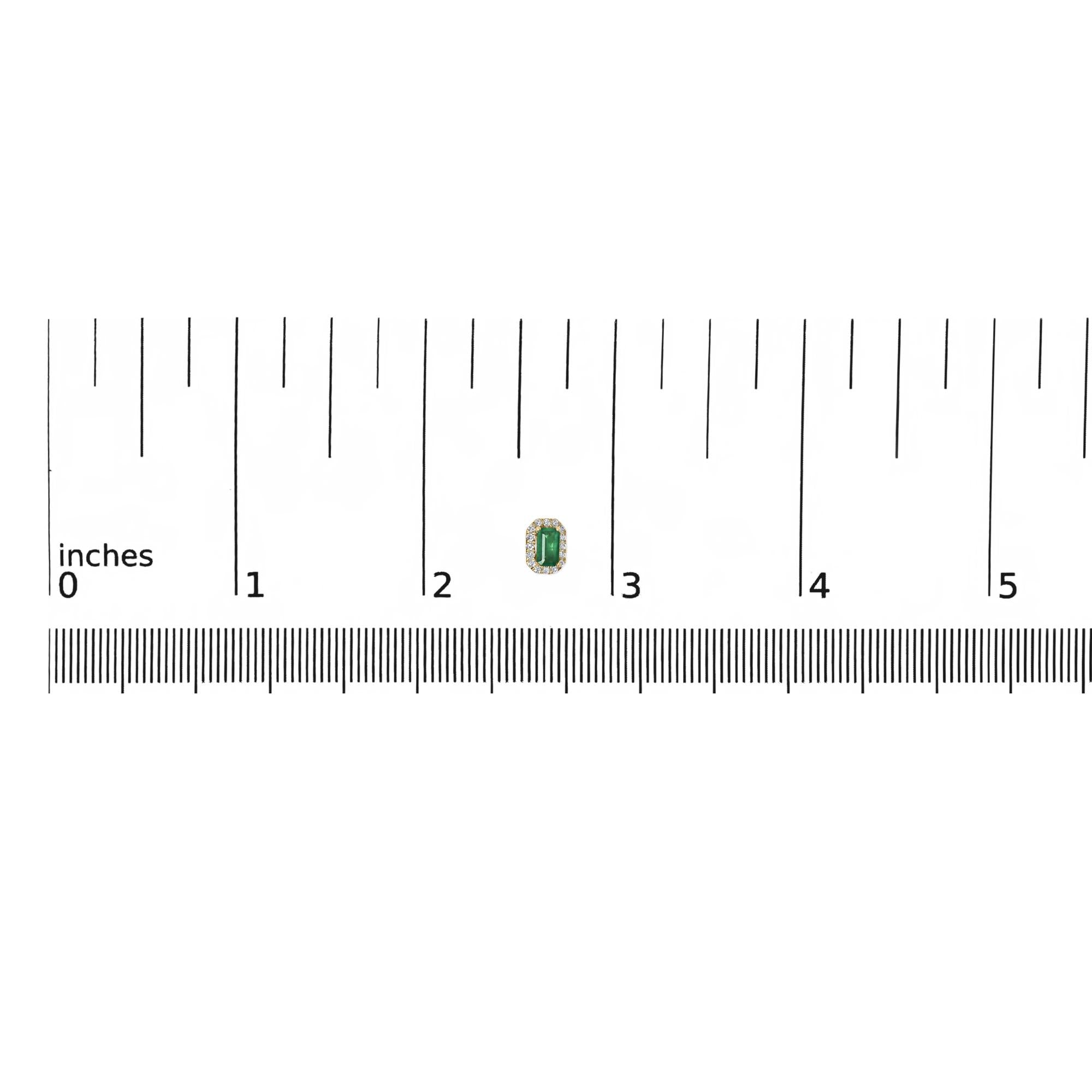 10K Gold 5x3mm Emerald-Cut Gemstone and 1/7 Cttw Diamond Halo Octagonal Stud Earrings (I-J Color, I1-I2 Clarity) - Friggin Jewelry