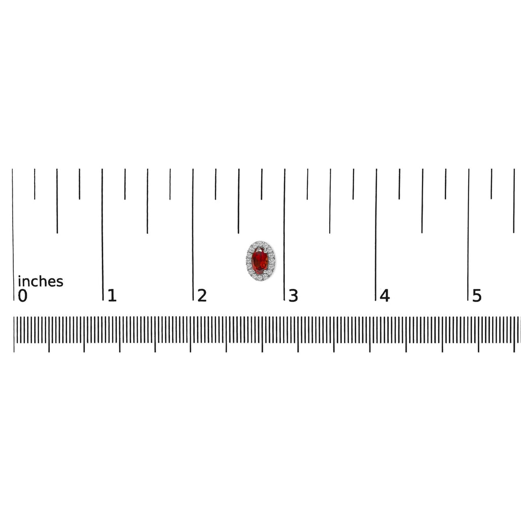 Orecchini a bottone con alone di diamanti e pietra portafortuna taglio ovale da 5x3 mm in oro bianco 10 carati (colore IJ, purezza I1-I2) - Friggin Jewelry
