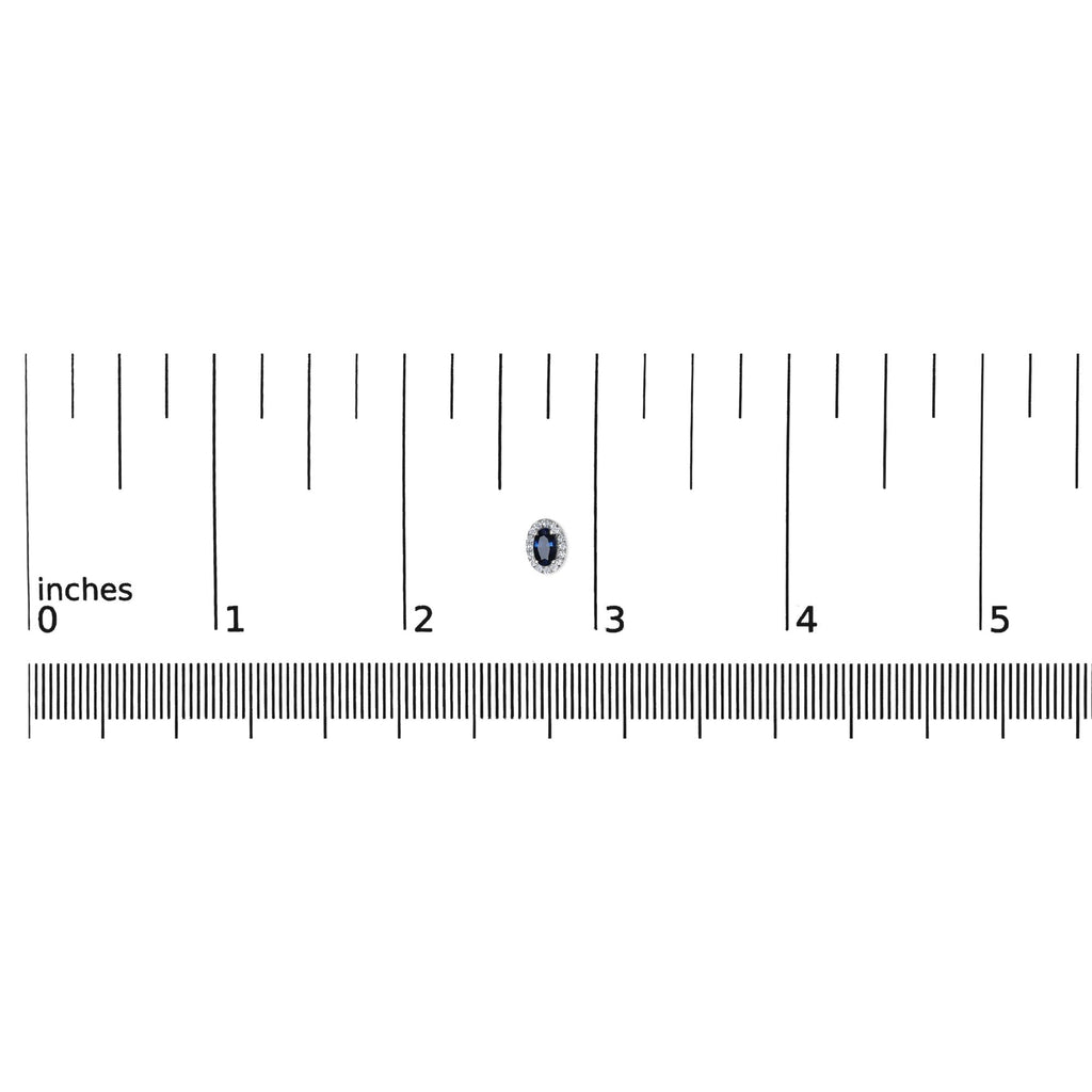 Orecchini a bottone con alone di diamanti e pietra portafortuna taglio ovale da 5x3 mm in oro bianco 10 carati (colore IJ, purezza I1-I2) - Friggin Jewelry