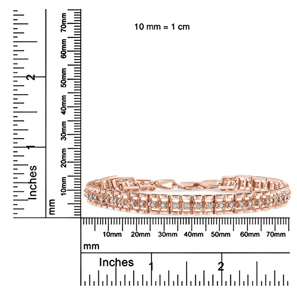 Pulsera de tenis de 18 cm con doble eslabón de diamantes en plata de ley 925 (color IJ, claridad I3) - Friggin Jewelry
