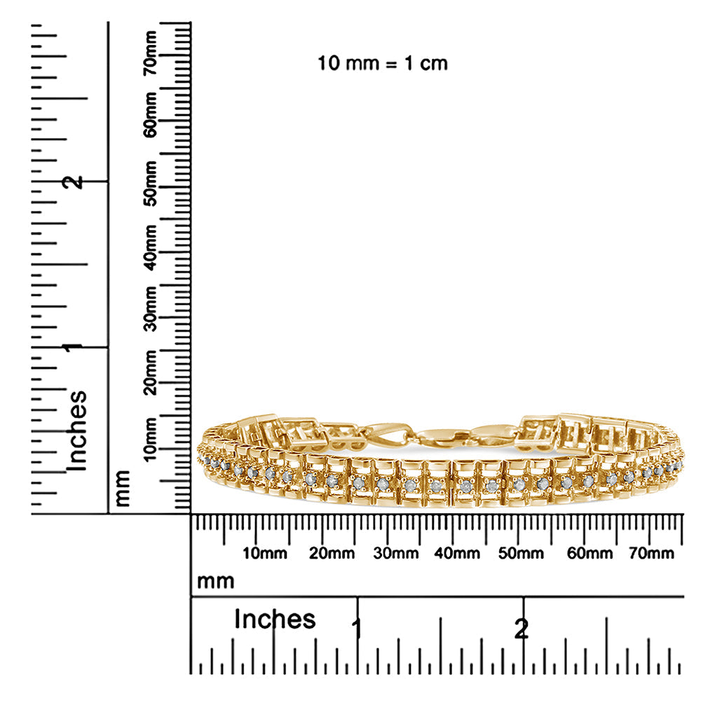 Pulsera de tenis de 18 cm con doble eslabón de diamantes en plata de ley 925 (color IJ, claridad I3) - Friggin Jewelry