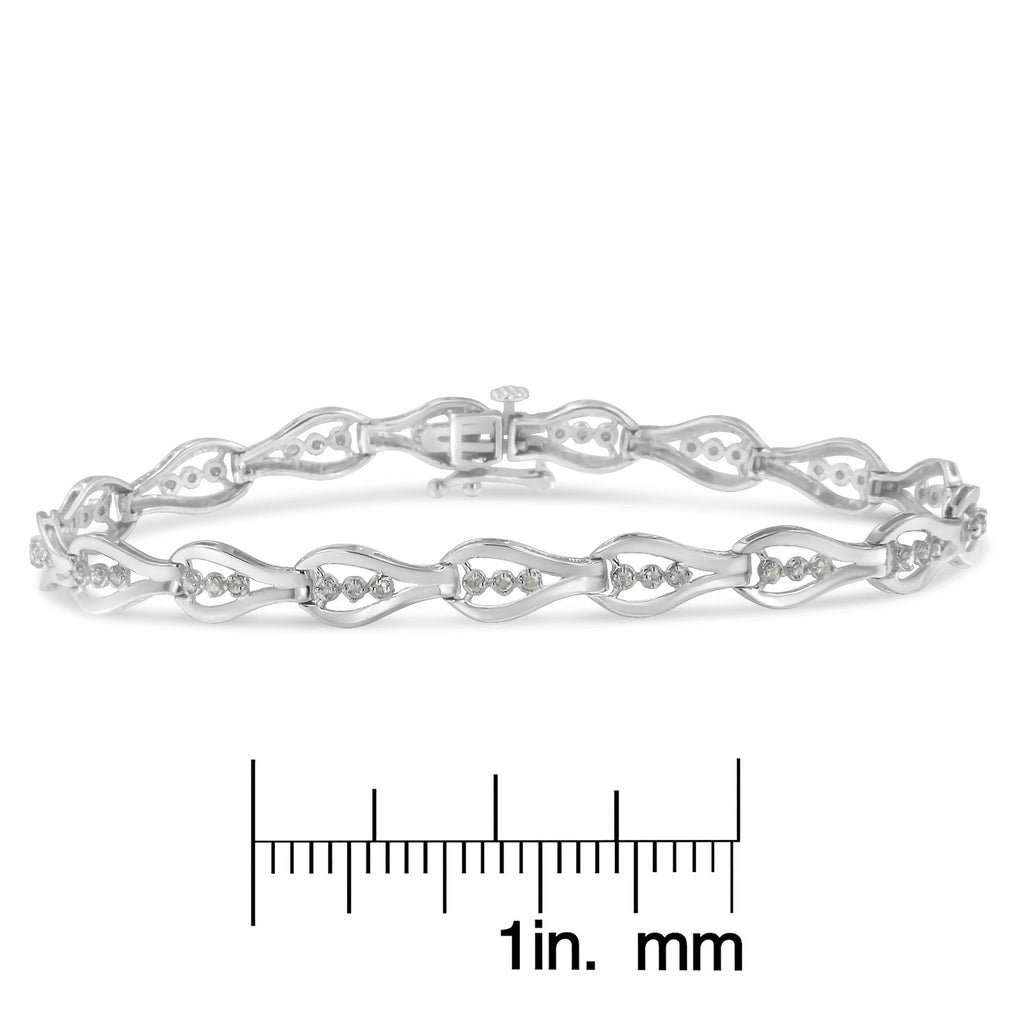 Pulsera de eslabones de diamantes en plata de ley (0,5 cts, color IJ, claridad I3) - Friggin Jewelry