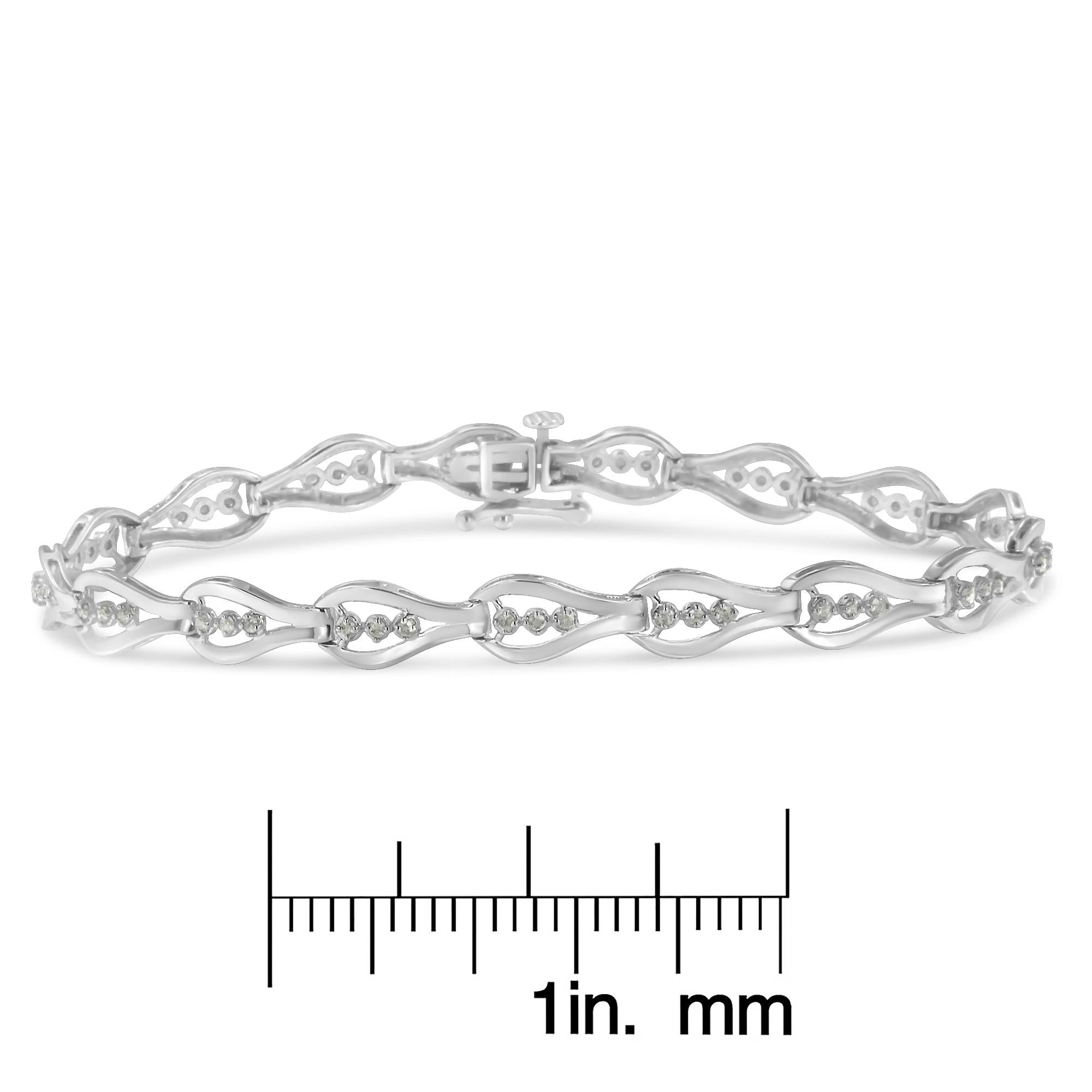 Pulsera de eslabones de diamantes en plata de ley (0,5 cts, color IJ, claridad I3) - Friggin Jewelry