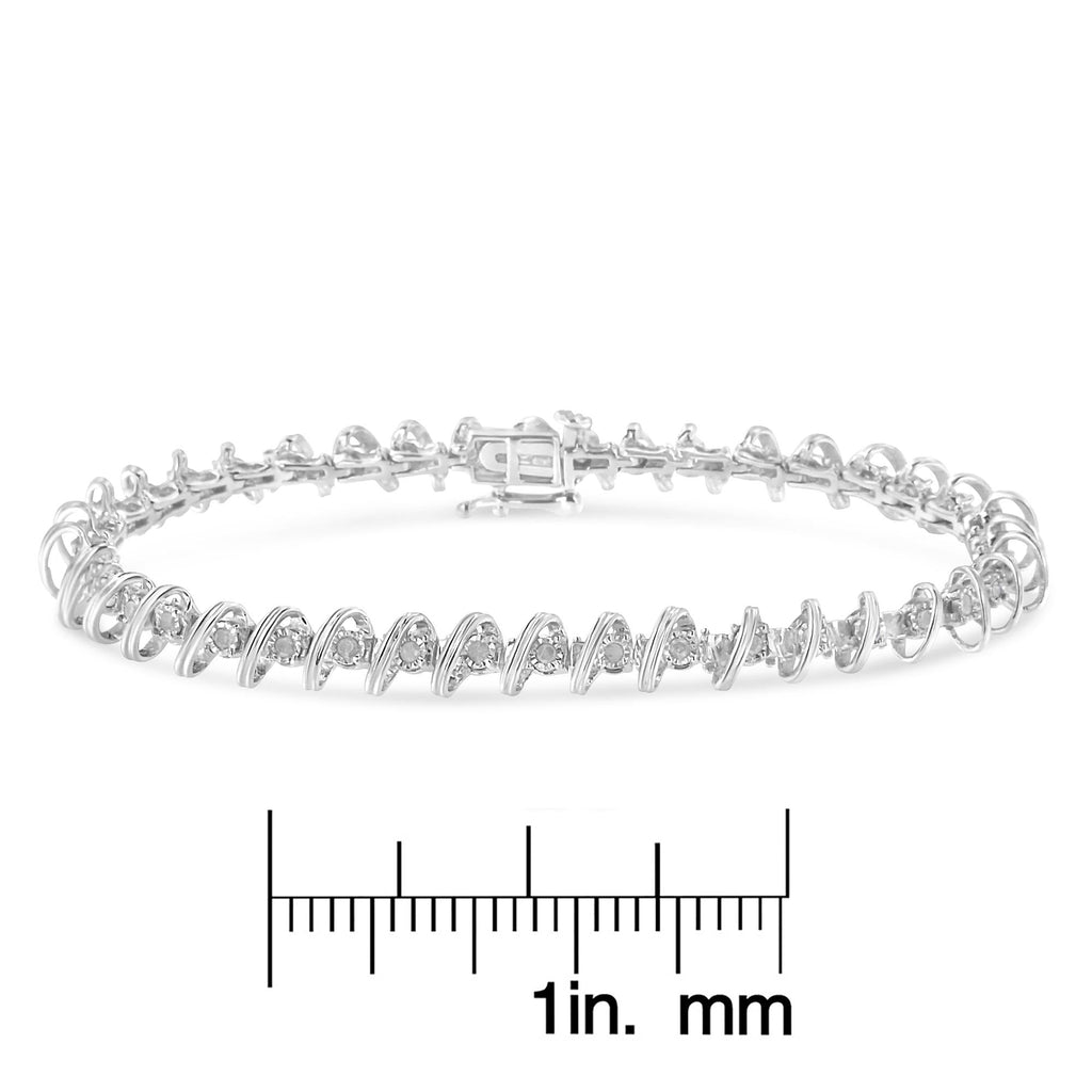 Pulsera de tenis de 18 cm en plata de ley 925 con diamantes de 1/2 ct y engaste milagroso (color IJ, claridad I3) - Friggin Jewelry