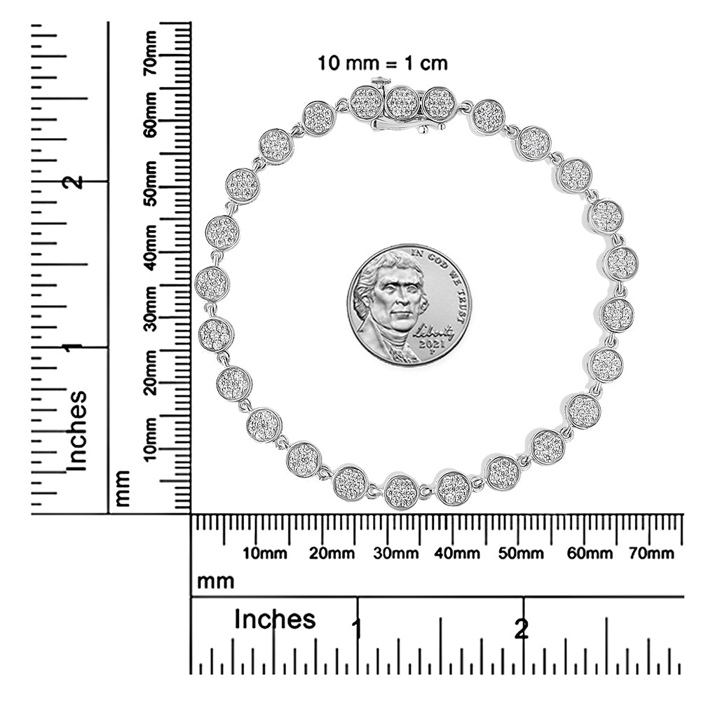 Bracciale a maglie in argento sterling 925 con diamanti rotondi da 2,0 ct (colore GH, purezza I1-I2) - 7,25" - Friggin Jewelry