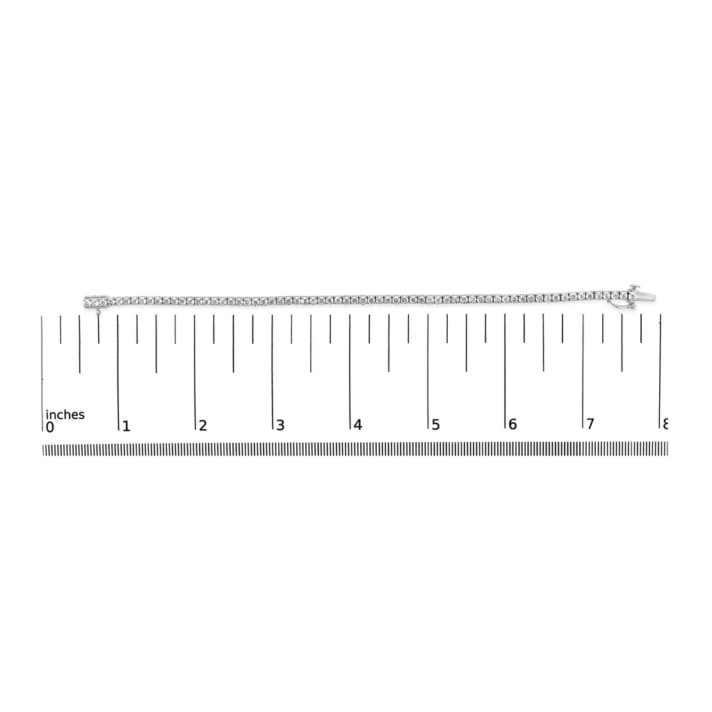 14K White Gold Classic Lab-Grown Diamond Tennis Bracelet (F-G Color, VS2-SI1 Clarity) - 7" Inches - Friggin Jewelry Premium