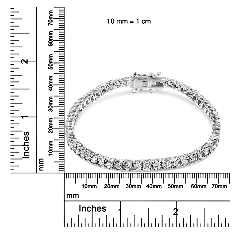 14K White Gold 3.0 Cttw Miracle Set Round-Cut Lab Grown Diamond Illusion 7" Tennis Bracelet (F-G Color, VS2-SI1 Clarity) - Friggin Jewelry