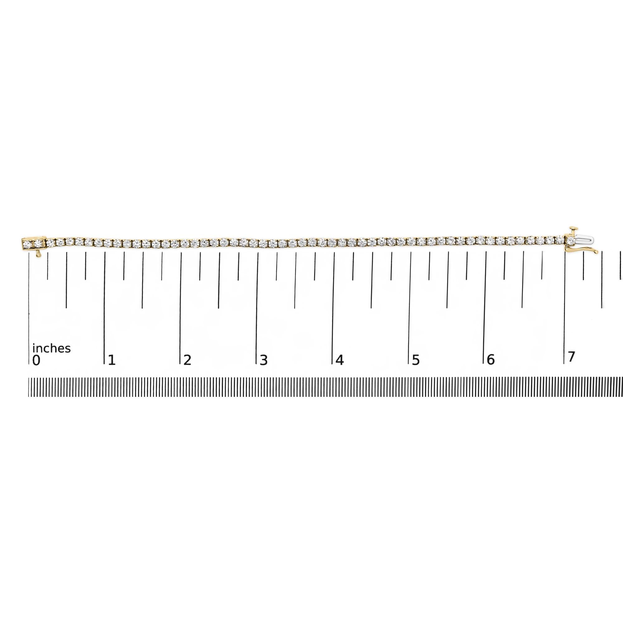 14K Gold 5.0 Cttw Lab Grown Diamond Tennis Bracelet (F-G Color, VS1-VS2 Clarity) - 7.25" Inches - Friggin Jewelry