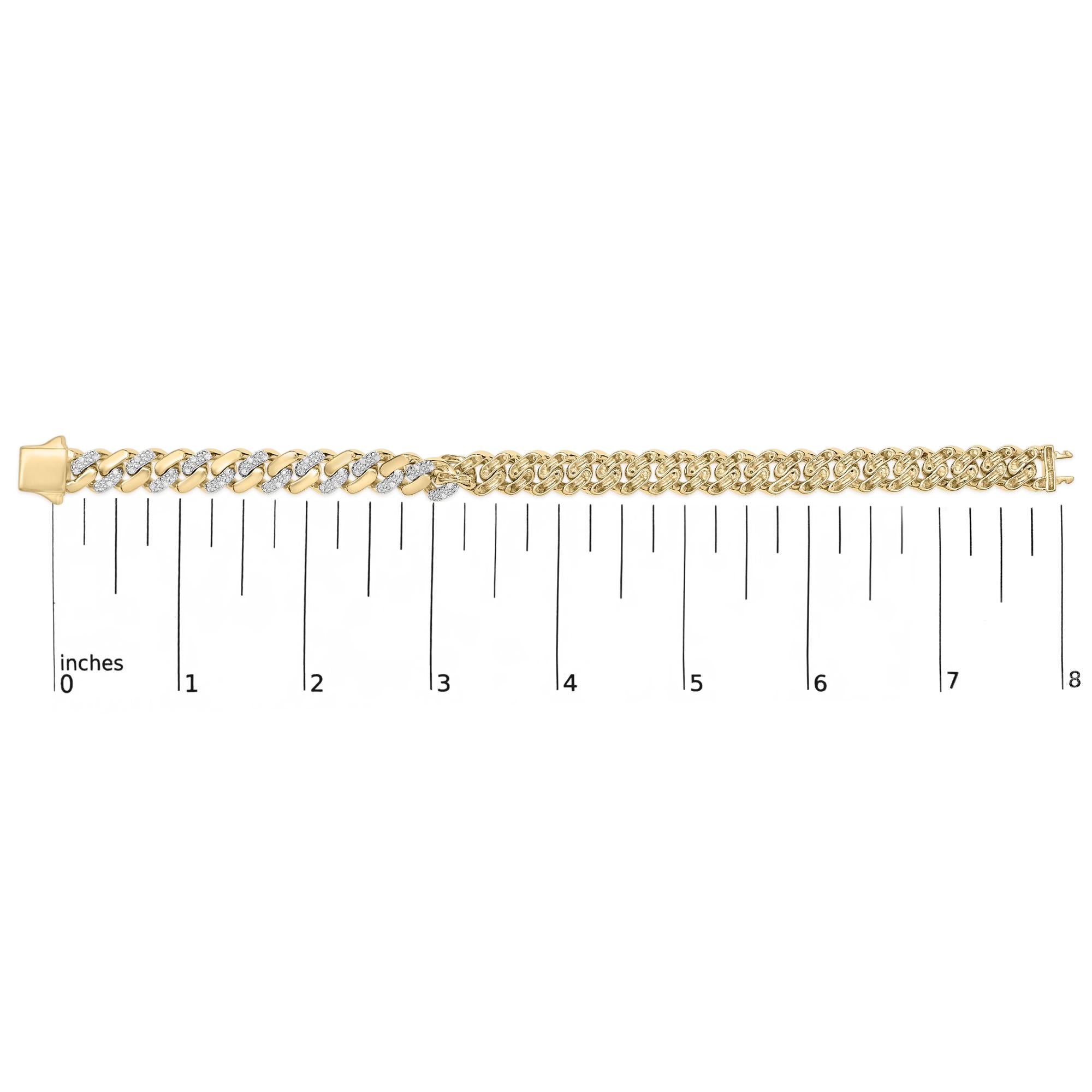 .925 Sterling Silver 1/2 Cttw Diamond Cuban Curb Chain Bracelet (I-J Color, I3 Clarity)-  8.5" Inches - Friggin Jewelry