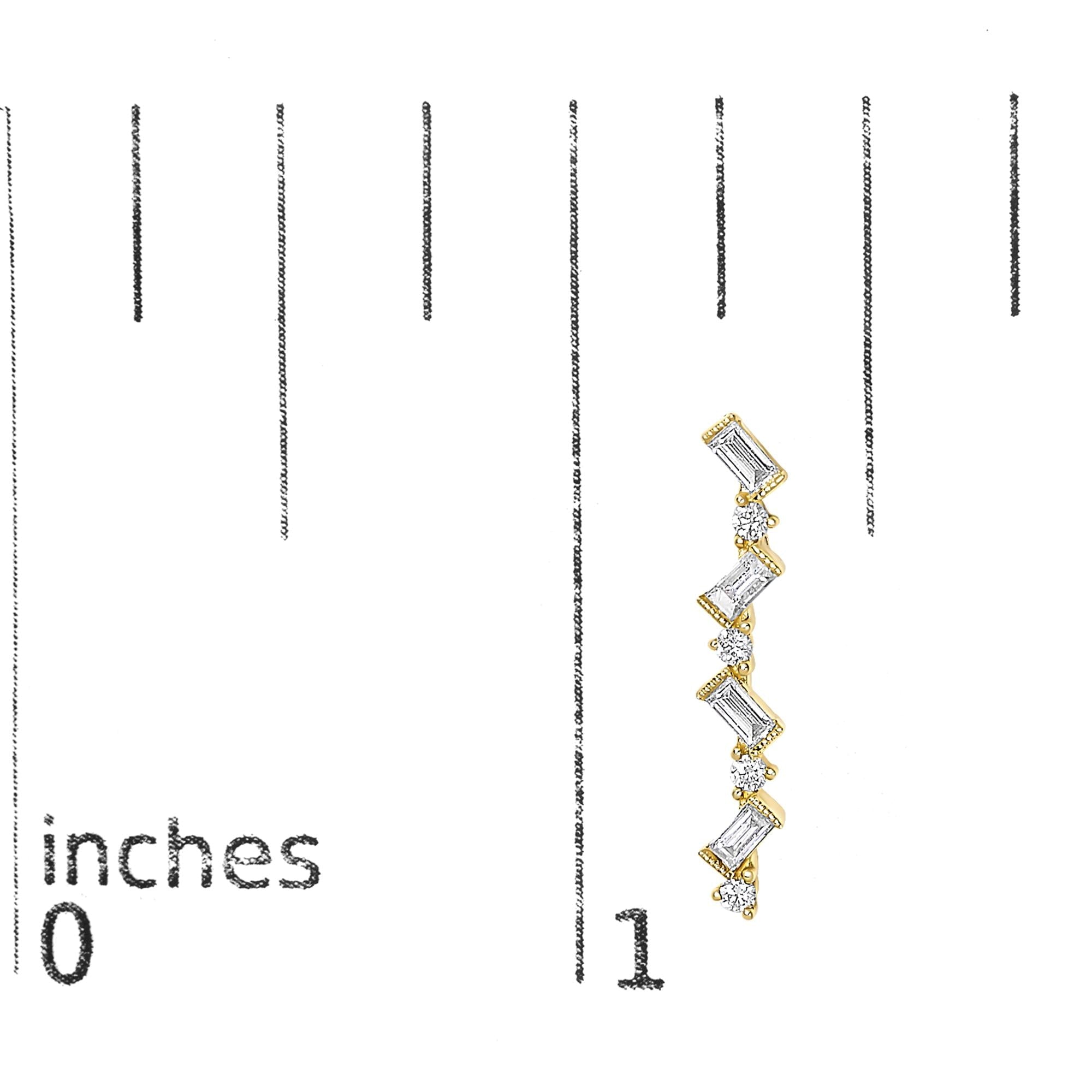 14K Yellow Gold 1/2 Cttw Diamond Zig Zag Drop Earrings (I-J Color, SI2-I1 Clarity) - Friggin Jewelry