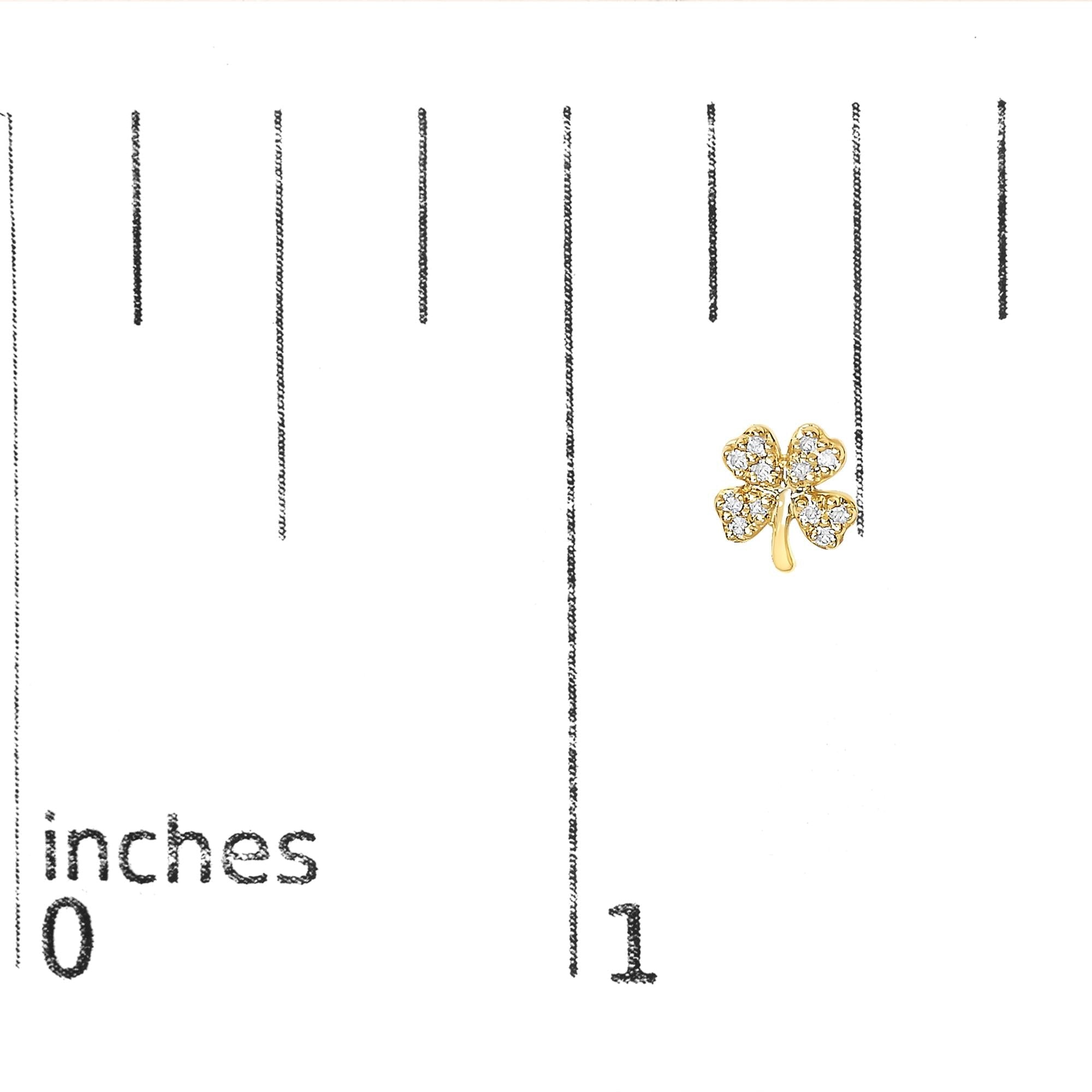 Aretes de trébol de cuatro hojas con detalles de diamantes en oro amarillo de 10 quilates - Friggin Jewelry