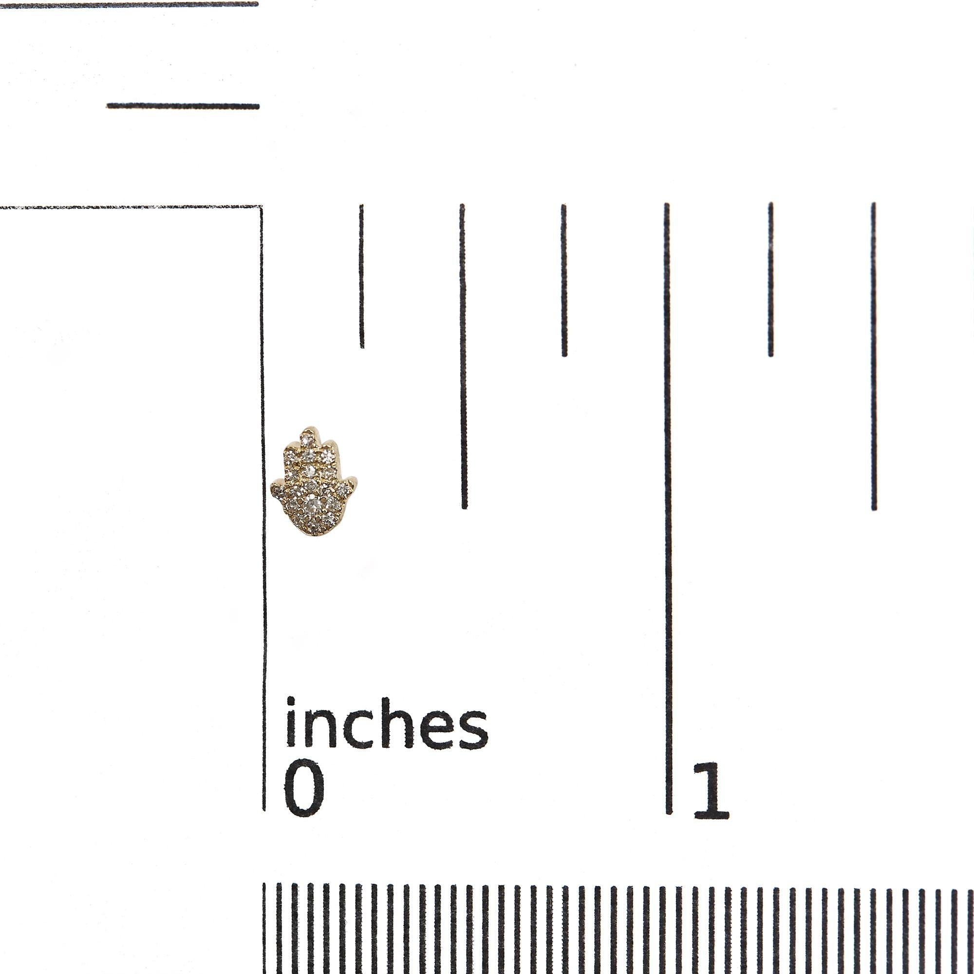 Aretes de oro amarillo de 10 quilates con hamsa y detalles de diamantes (color HI, claridad I1-I2) - Friggin Jewelry