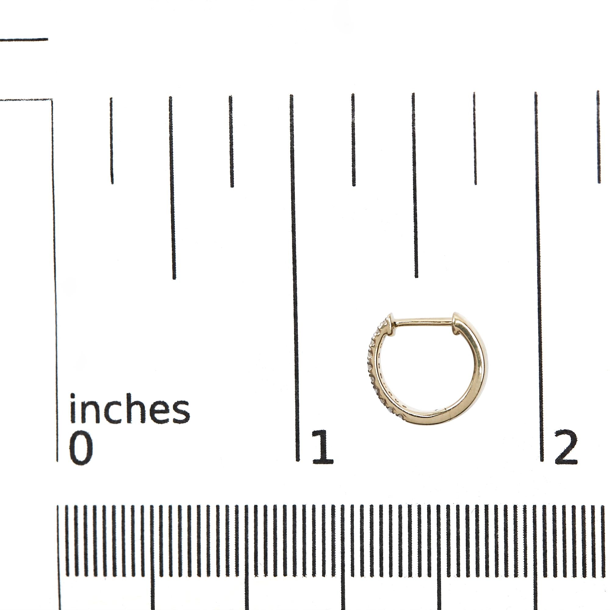 10K Yellow Gold 1/10 Cttw Diamond and Rope Twist Huggy Hoop Earrings (H-I Color, I1-I2 Clarity) - Friggin Jewelry