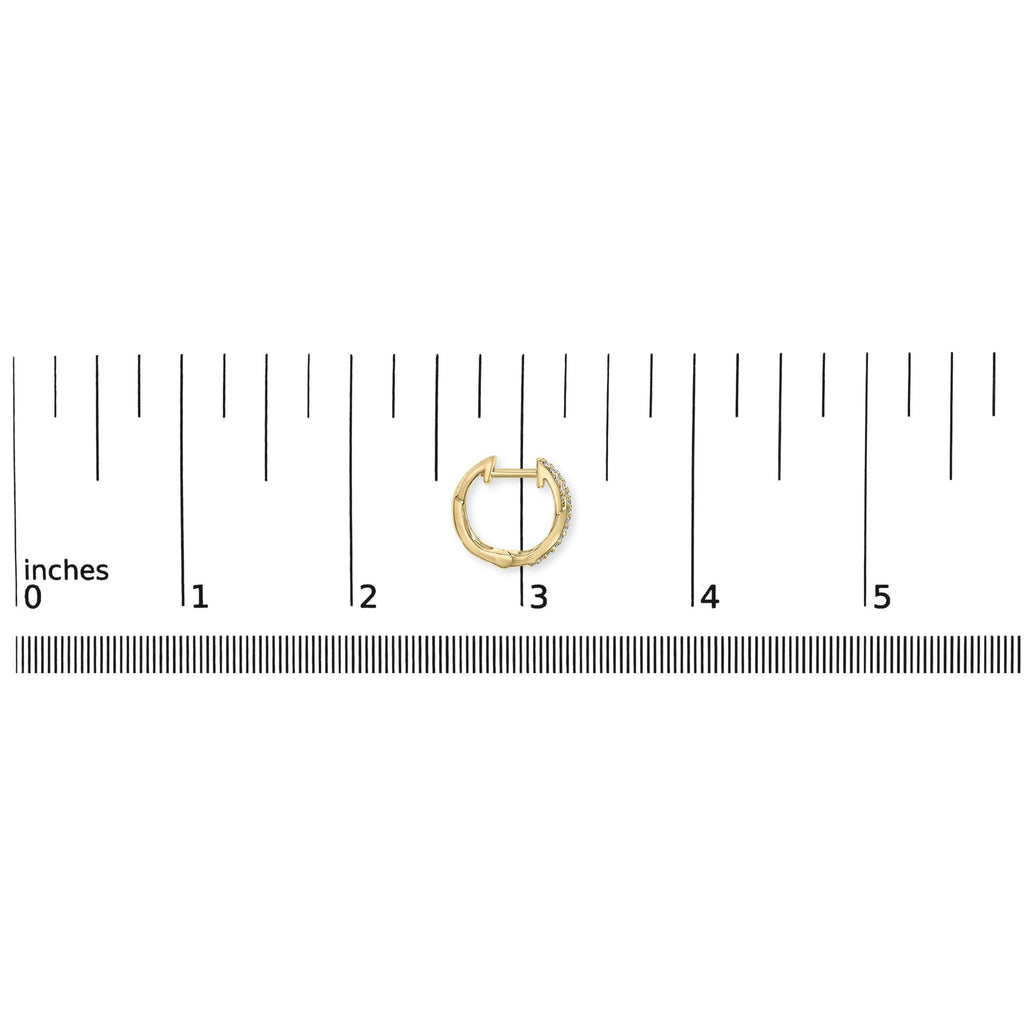 Aros de oro amarillo de 14 quilates con diamantes de 1/3 quilates y forma de cruz (color GH, claridad SI2-I1) - Friggin Jewelry