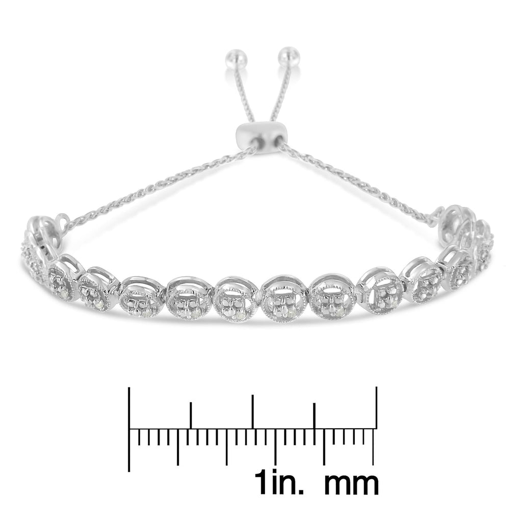 Bracciale Bolo in argento sterling con diamanti (0,1 cttw, colore IJ, purezza I3) - Friggin Jewelry