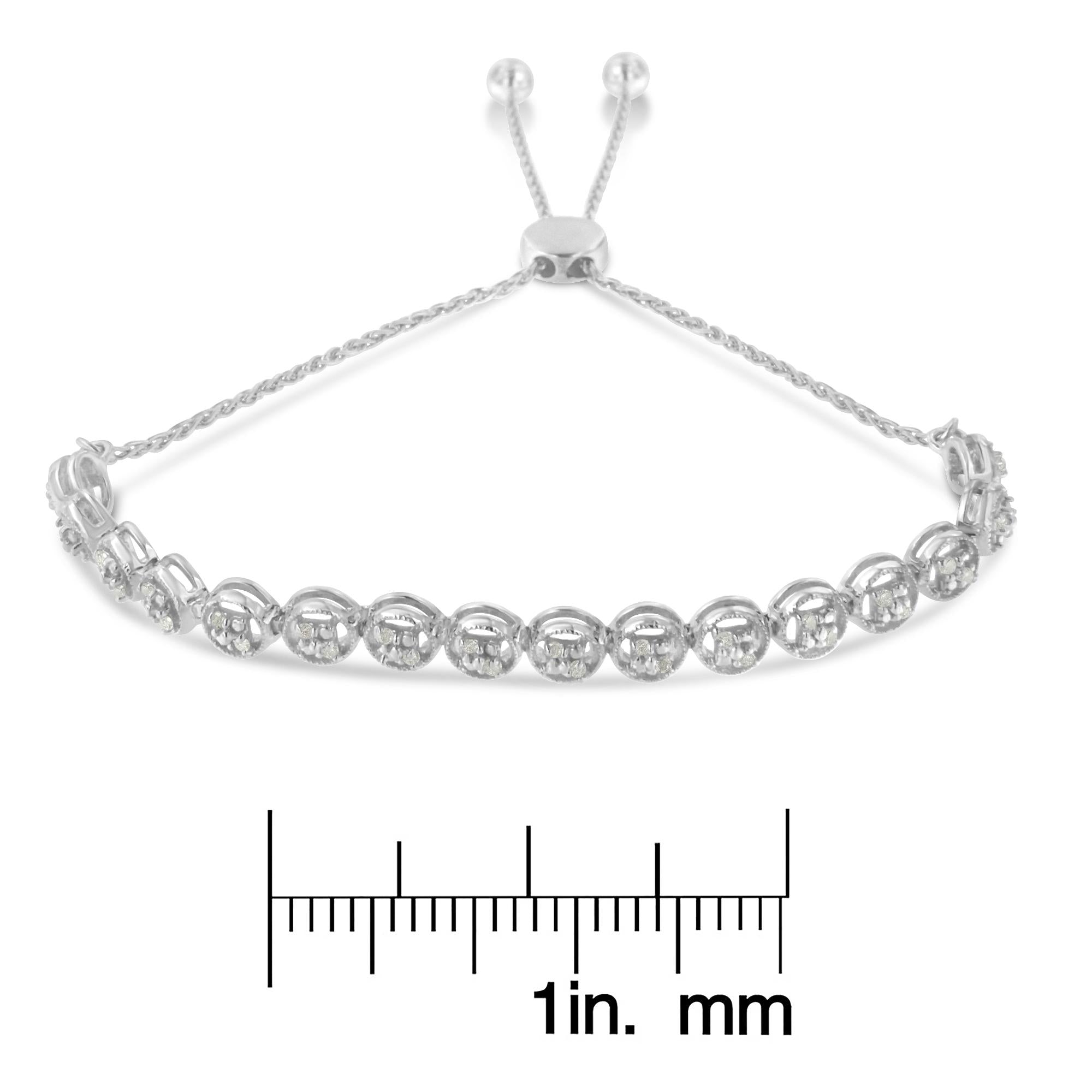 Bracciale Bolo in argento sterling con diamanti (0,25 carati, colore IJ, purezza I3) - Friggin Jewelry