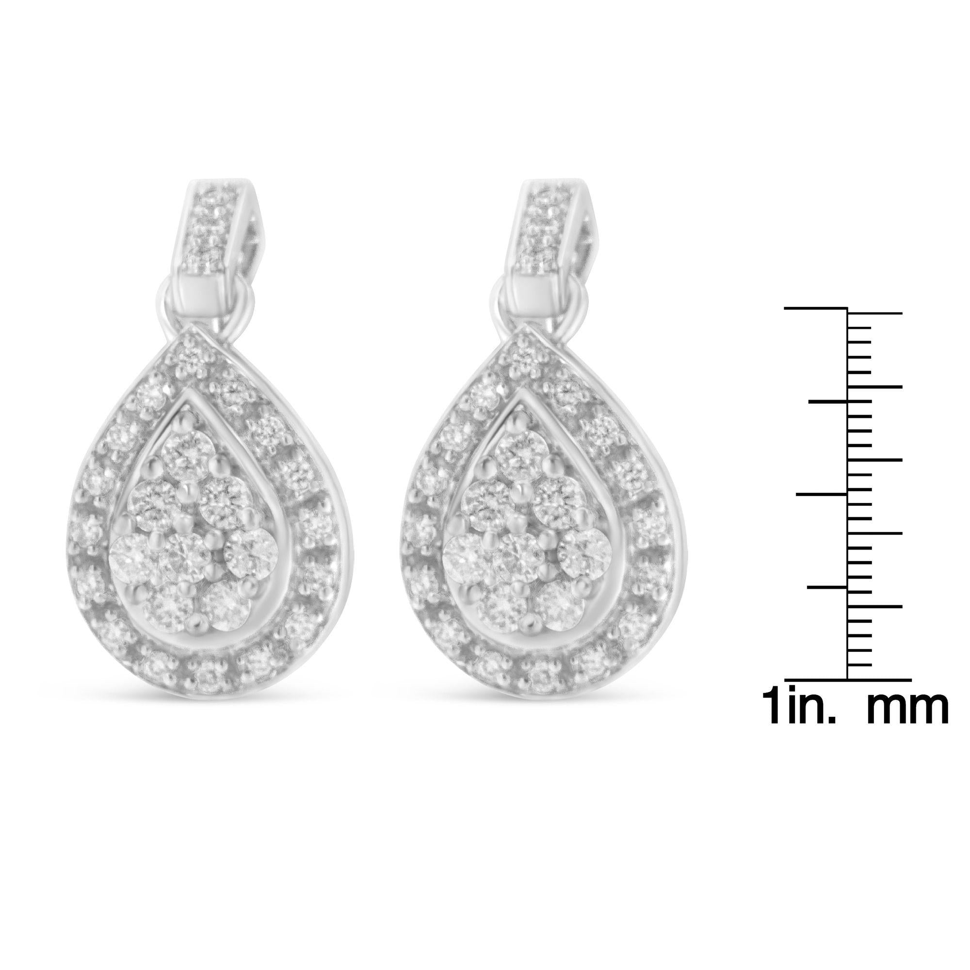 10k White Gold Round Cut Diamond Earrings (0.75 cttw, H-I Color, I1-I2 Clarity) - Friggin Jewelry