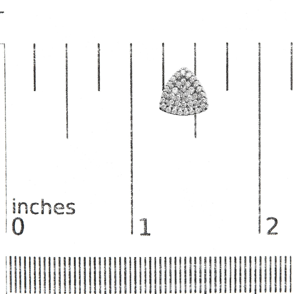 Orecchini a bottone in oro bianco 14 carati con diamanti a forma di trilione da 1/2 ct (purezza elevata, colore SI2-I1) - Friggin Jewelry