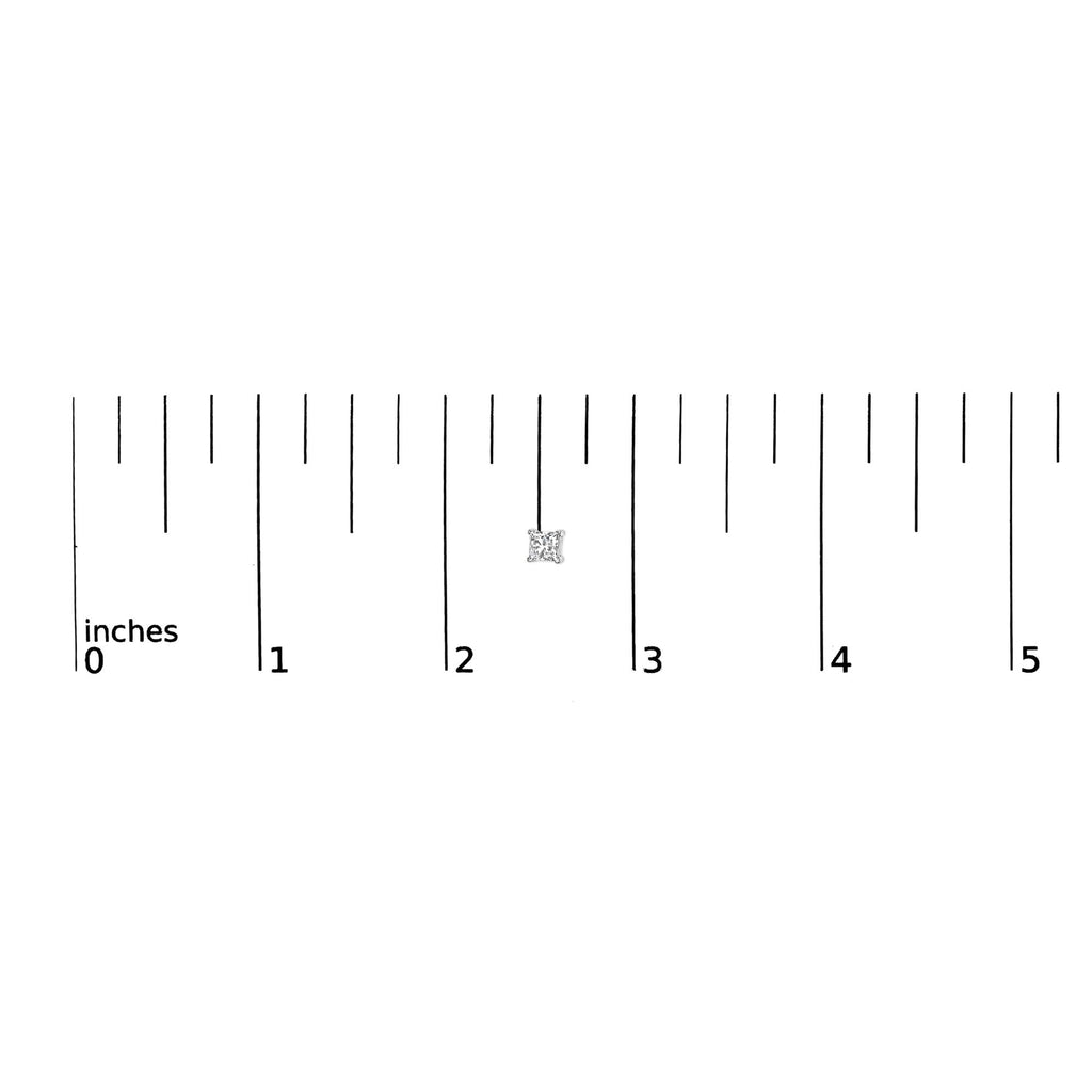 14K White Gold Princess Cut Lab-Grown Diamond Solitaire Stud Earrings (F-G Color, VS2-SI1 Clarity) - Friggin Jewelry