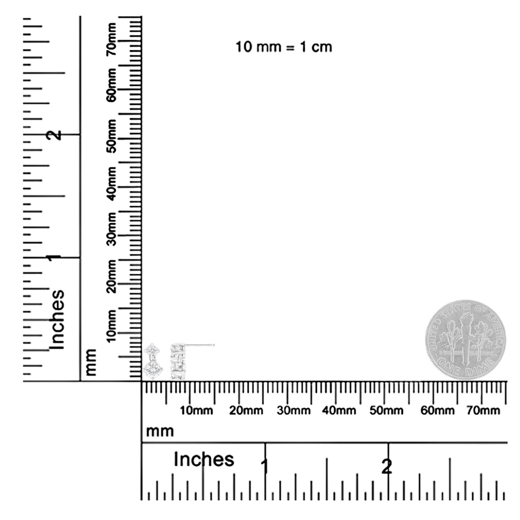 Orecchini a bottone con doppio diamante da 1 carato in oro bianco 14 carati (purezza HI, colore SI2-I1) - Friggin Jewelry