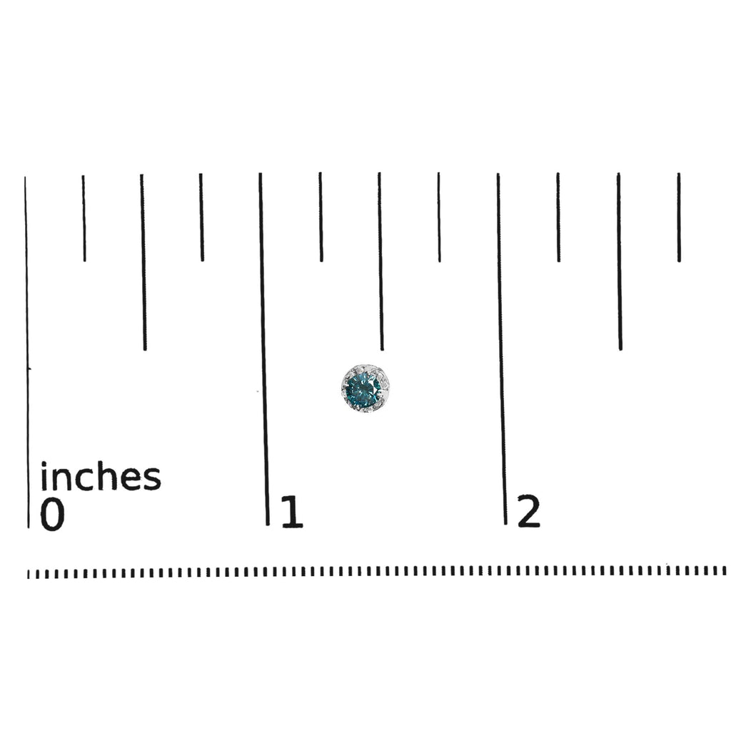 Orecchini in oro bianco 14 carati con diamanti rotondi bianchi e blu trattati da 1/2 ct (IJ I2-I3) - Friggin Jewelry