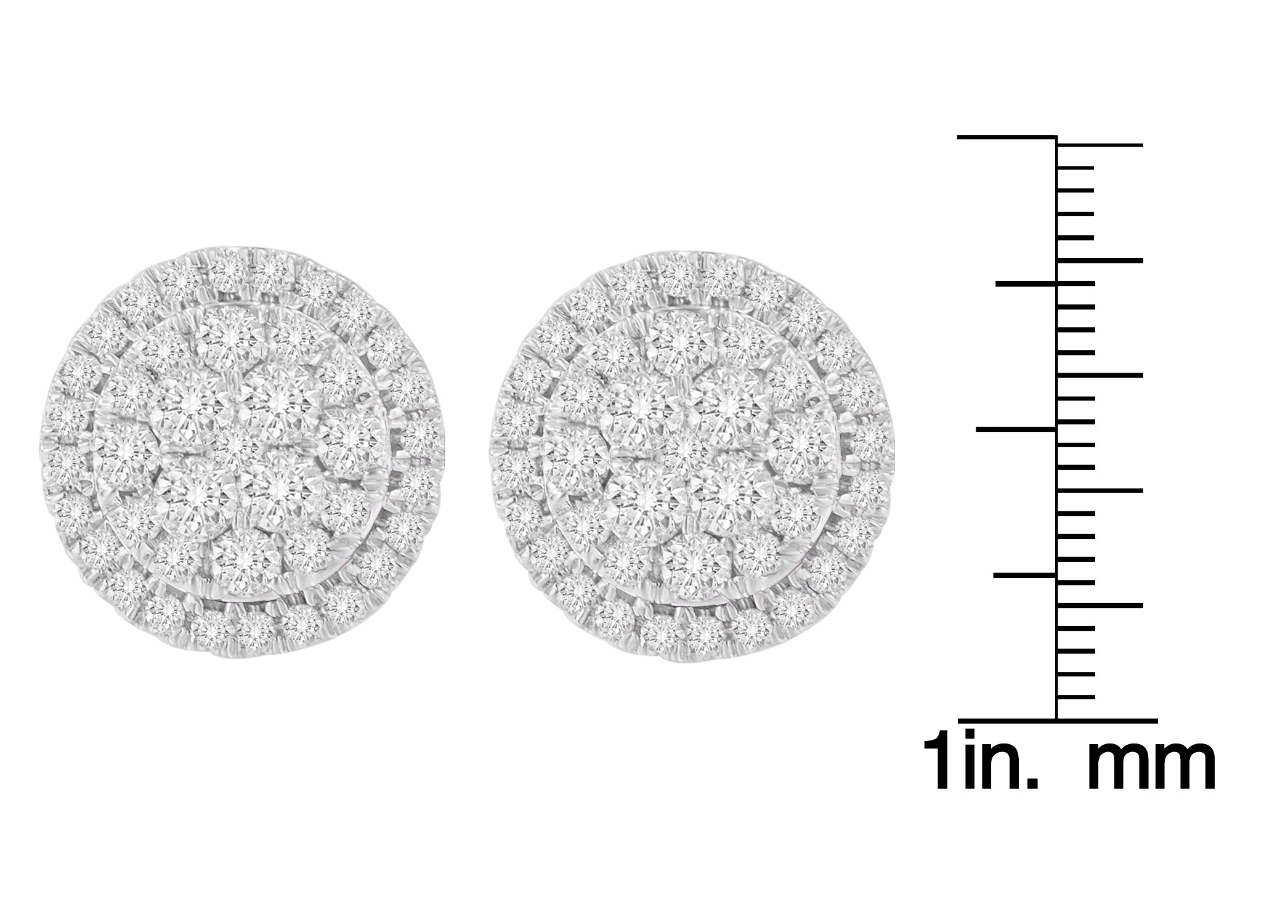 10K Yellow Gold Round Cut Diamond Earrings (1.5 cttw, H-I Color, I2-I3 Clarity) - Friggin Jewelry Premium