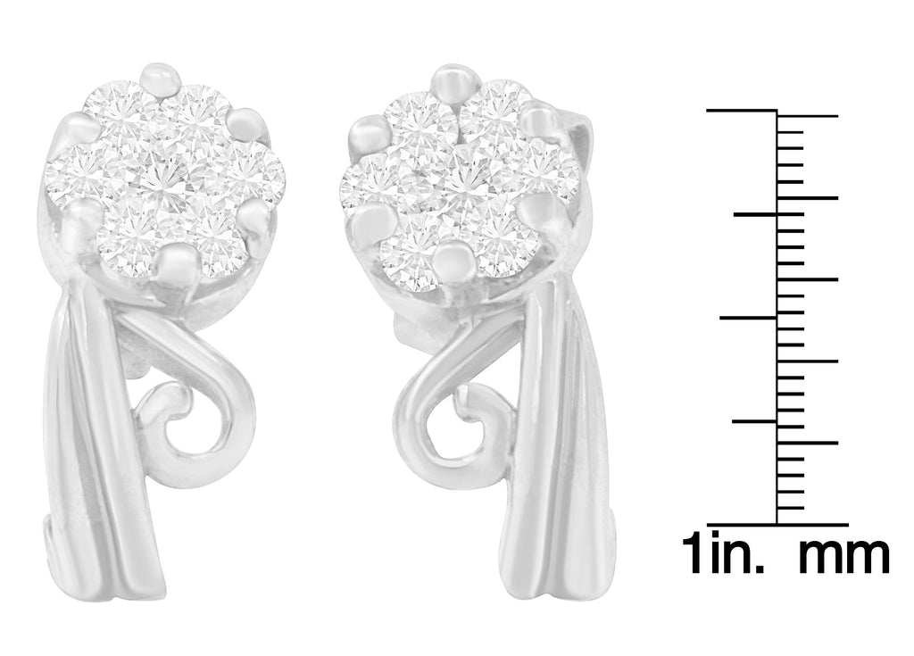 14K White Gold 1/2 cttw Round Cut Diamond Earrings (H-I, I1-I2) - Friggin Jewelry
