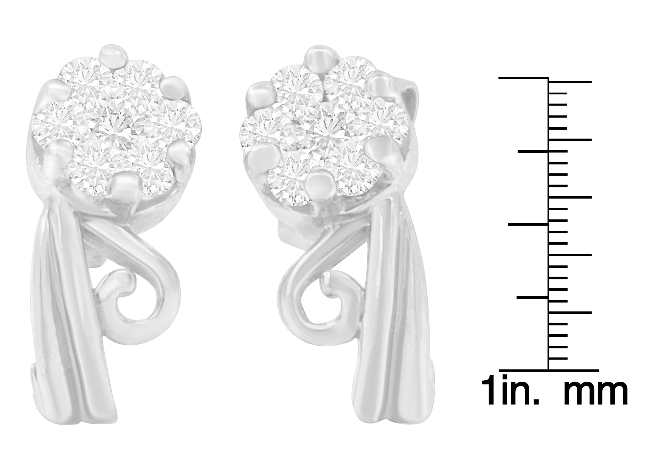 14K White Gold 1/2 cttw Round Cut Diamond Earrings (H-I, I1-I2) - Friggin Jewelry