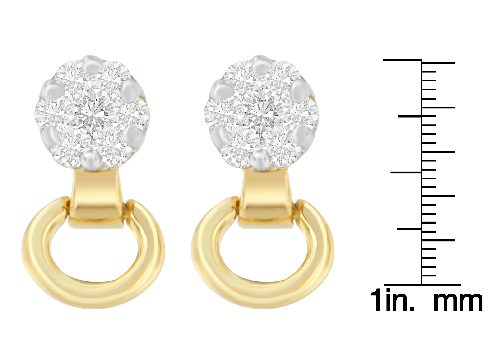Aretes de oro amarillo de 14 quilates con diamantes de 1/2 ct (IJ, SI1-SI2) - Friggin Jewelry