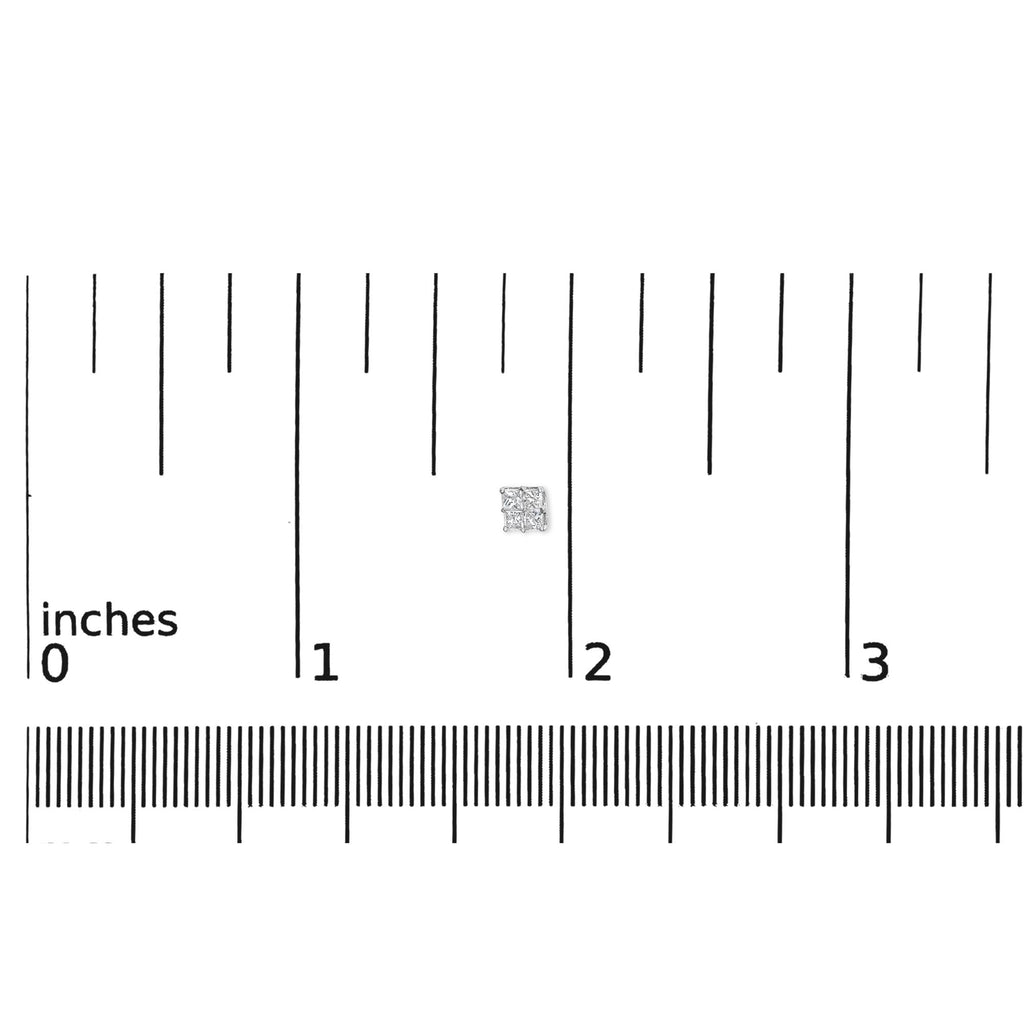 Orecchini a perno in oro bianco 10 carati con diamanti compositi (1/4 carati, colore HI, purezza I1-I2) - Friggin Jewelry