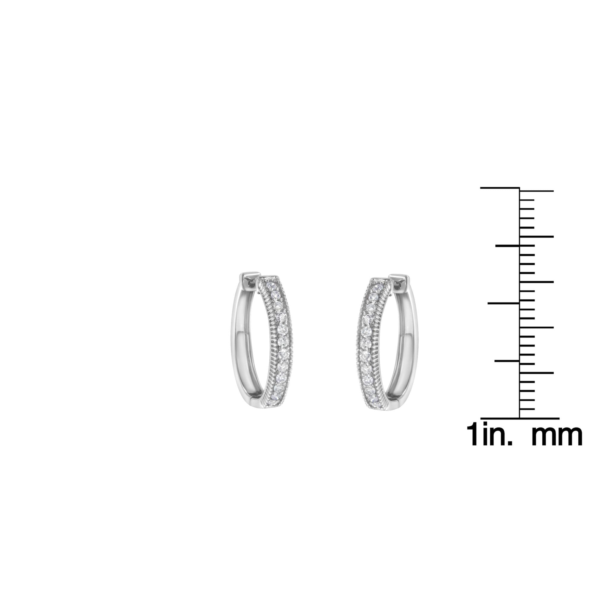 Aros de diamantes en oro blanco de 10 quilates (1,00 ct, color HI, claridad I1-I2) - Friggin Jewelry
