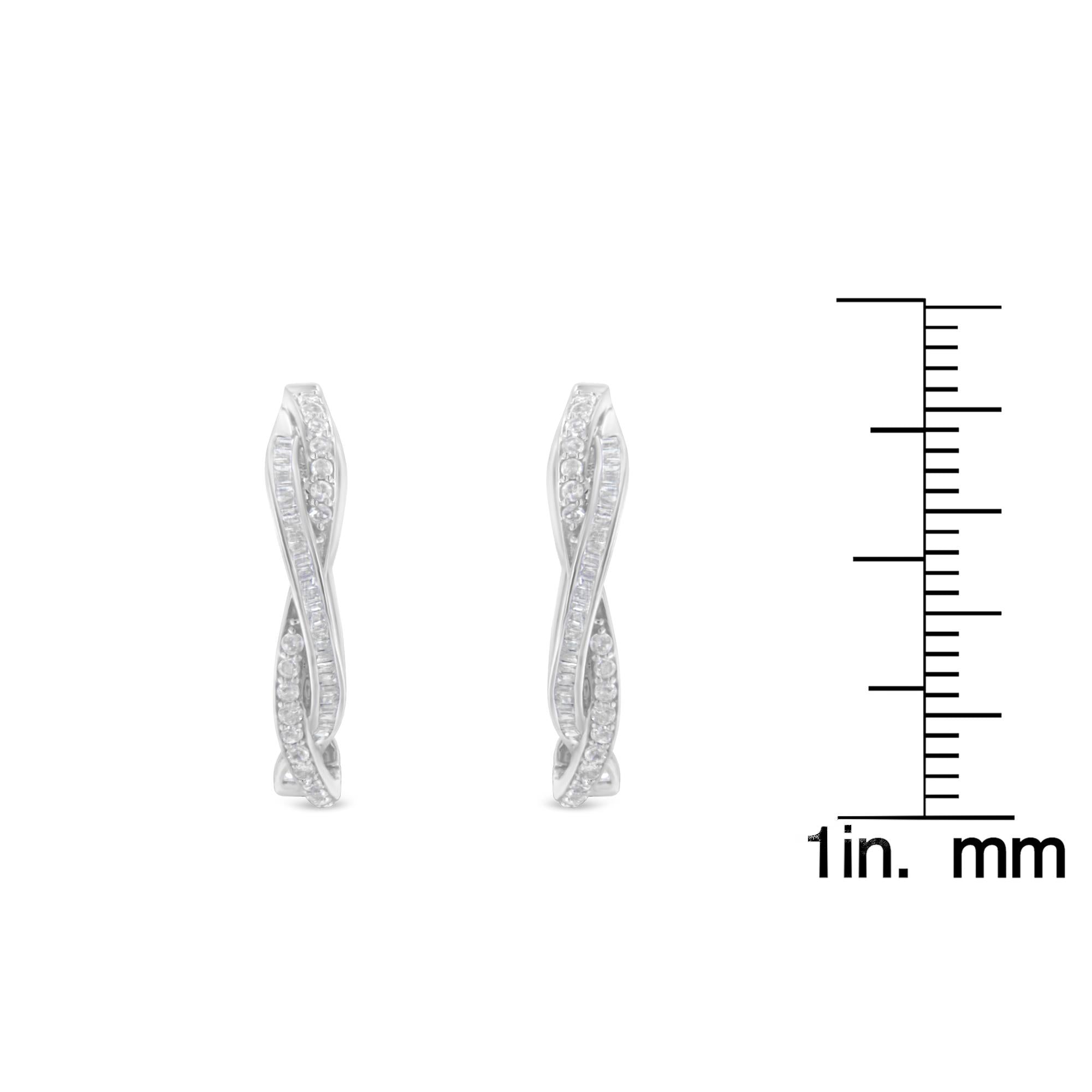Orecchini a cerchio in argento sterling con diamanti (0,75 carati, colore IJ, purezza I2-I3) - Friggin Jewelry