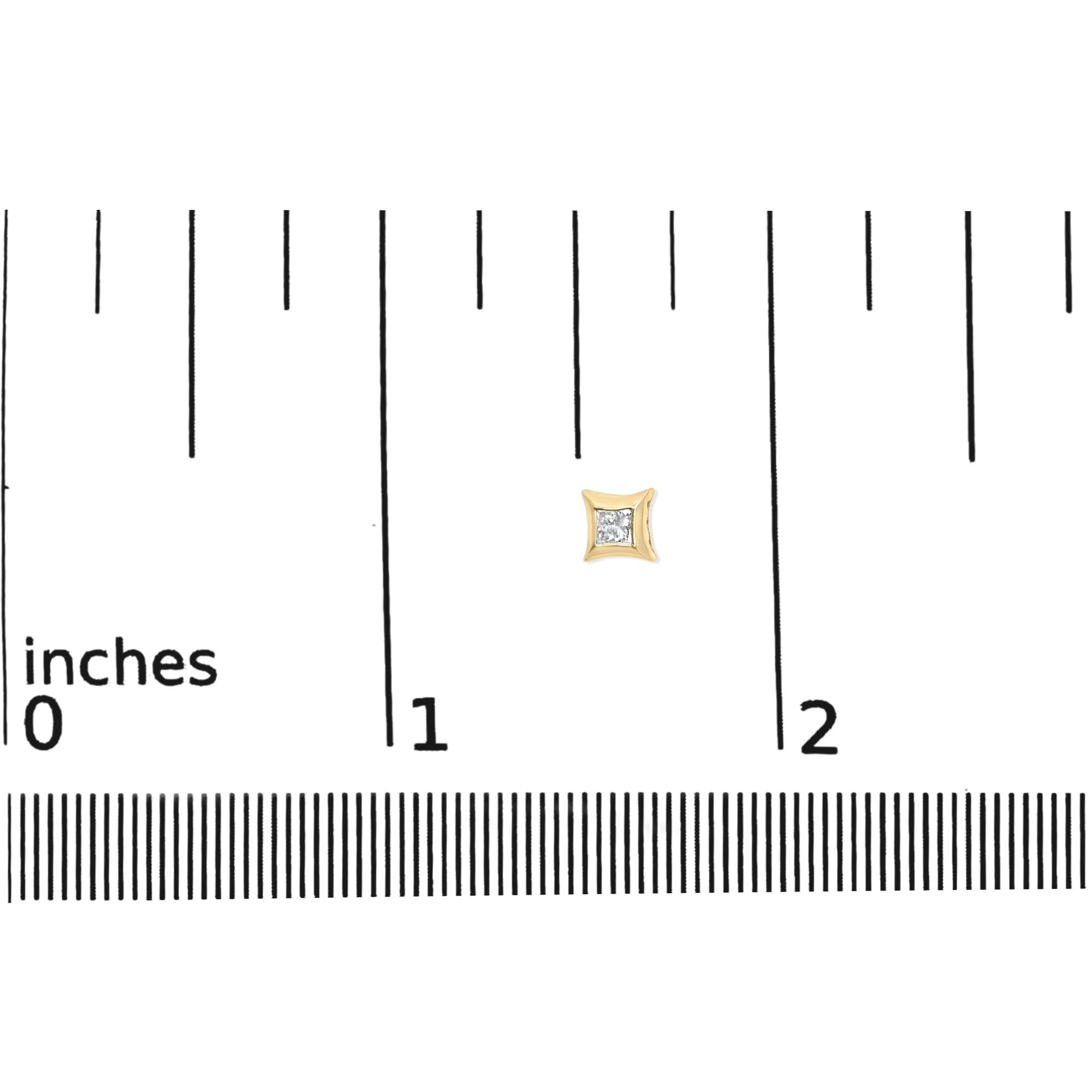 10K White Gold 1/5 Cttw Invisible Set Princess-Cut Diamond Stud Earrings (H-I Color, SI2-I1 Clarity) - Friggin Jewelry