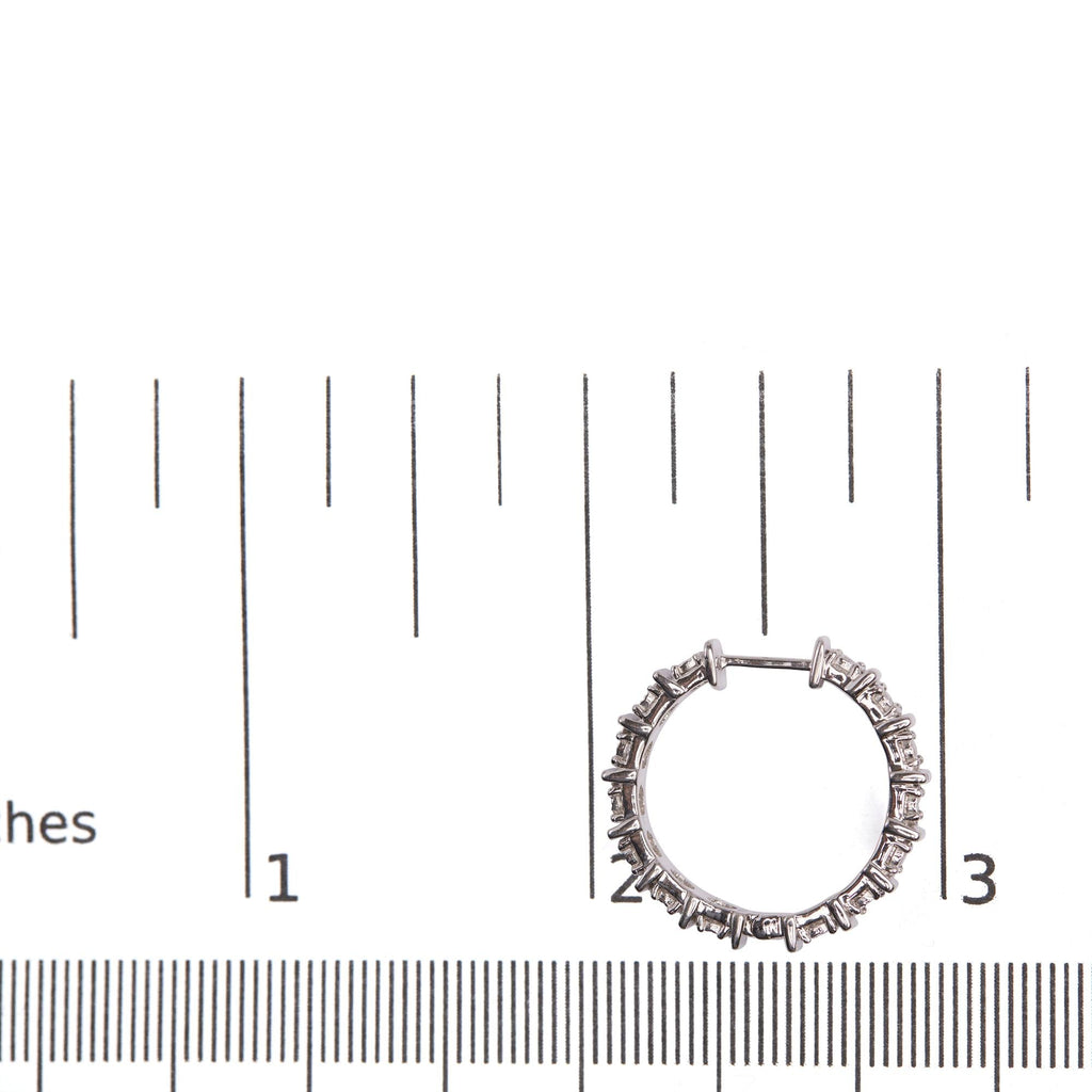 Aros de eternidad con barra y placa de diamantes de 1/2 ct en plata de ley 925 (color IJ, claridad I3) - Friggin Jewelry