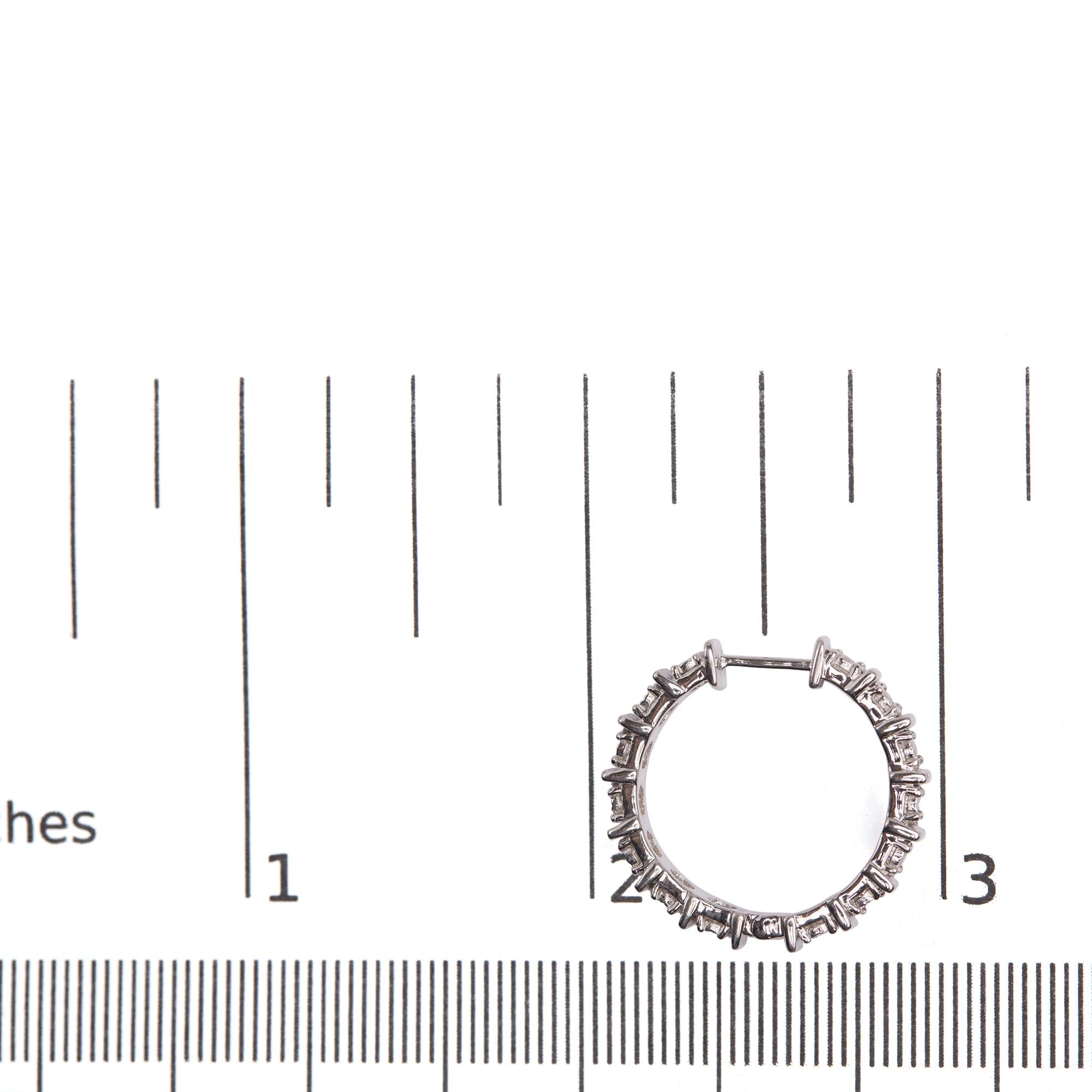 Orecchini a cerchio con piastra e barra di diamanti da 1/2 carati in argento sterling 925 (colore IJ, purezza I3) - Friggin Jewelry