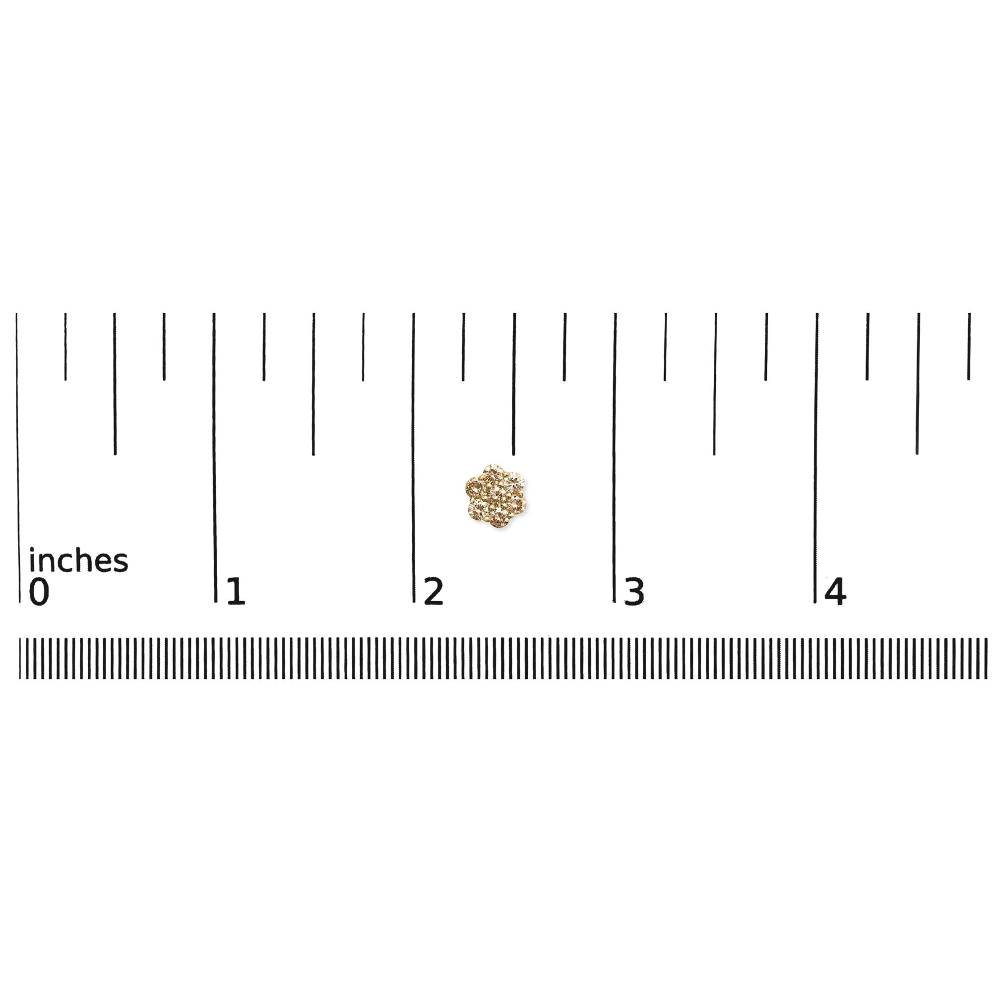Orecchini a bottone floreali in oro giallo 14 carati con diamanti da 1,0 ct (colore JK, purezza VS2-SI1) - Friggin Jewelry