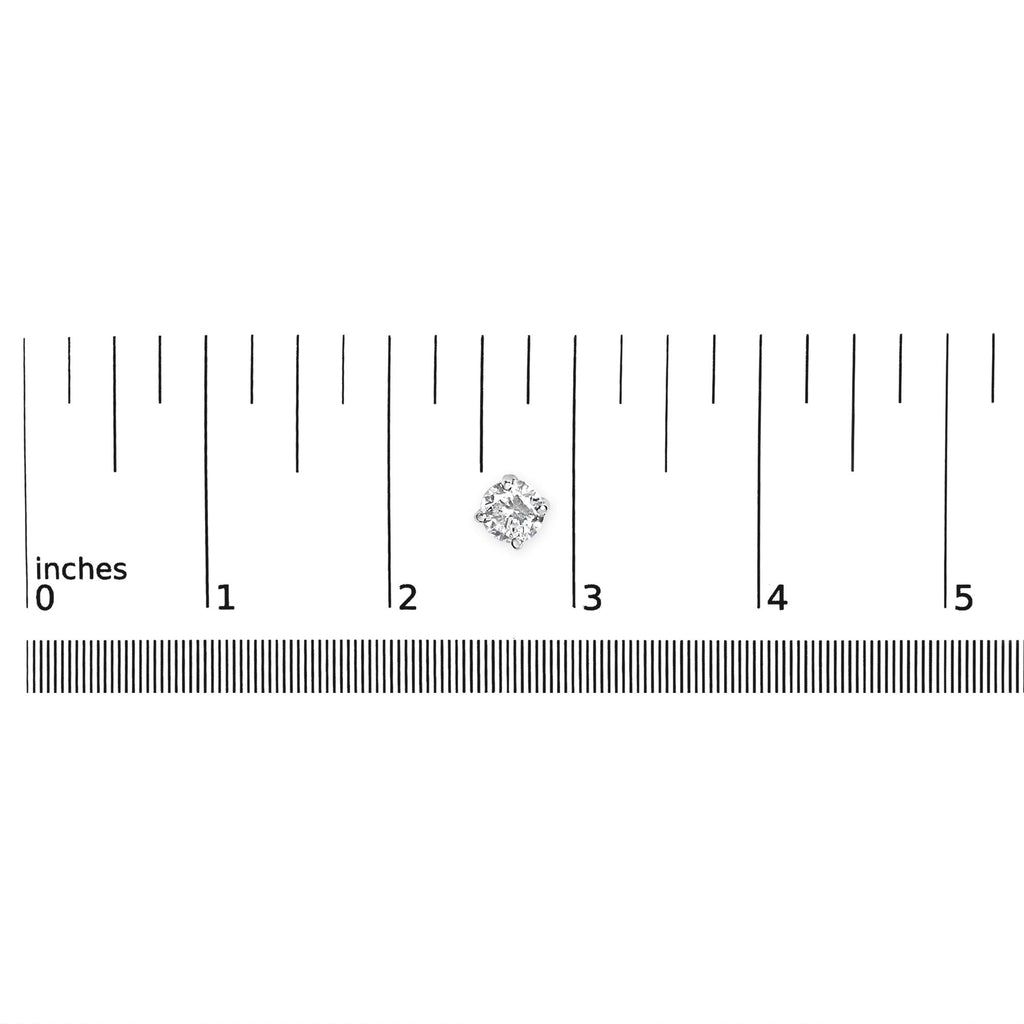 Orecchini a bottone solitario classici a 4 punte con diamanti rotondi coltivati ​​in laboratorio in argento sterling 925 (colore FG, purezza VS1-VS2) - Friggin Jewelry