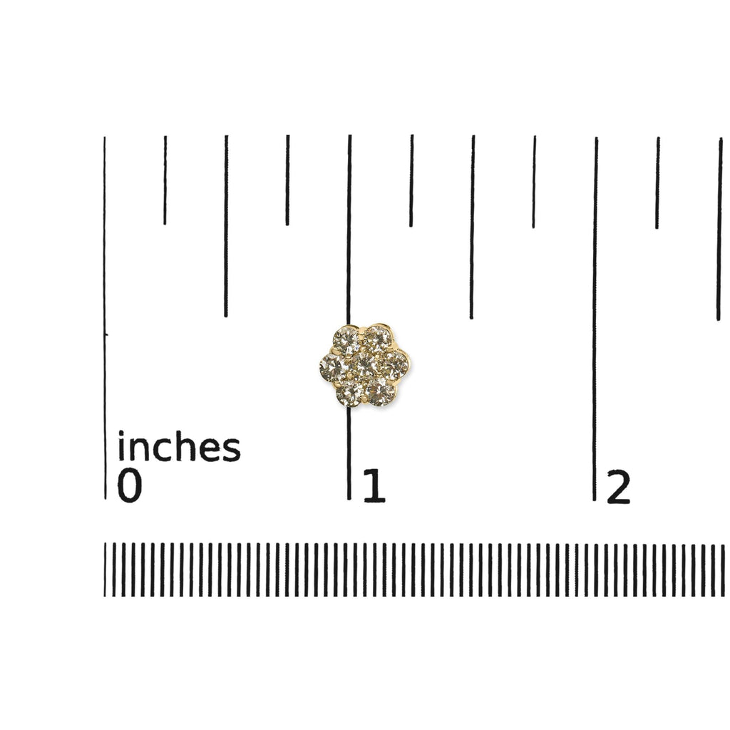 14K White Gold 1 1/2 cttw Prong Set Round-Cut Diamond Floral Cluster Stud Earrings (I-J Color, SI1-SI2 Clarity) - Friggin Jewelry Premium