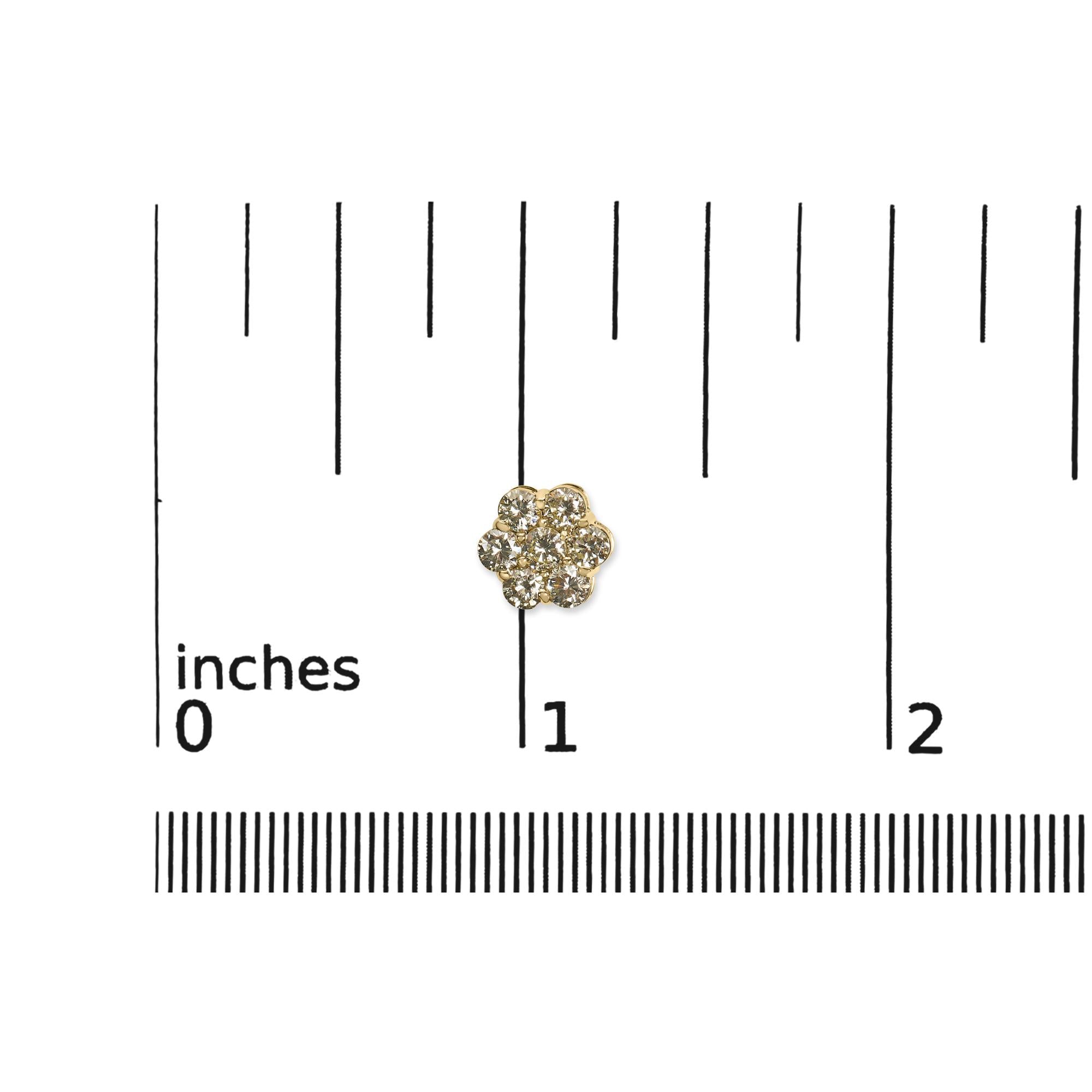 14K White Gold 1 1/2 cttw Prong Set Round-Cut Diamond Floral Cluster Stud Earrings (I-J Color, SI1-SI2 Clarity) - Friggin Jewelry Premium
