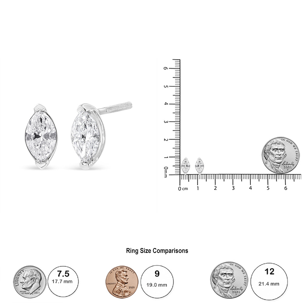 Aretes solitarios de diamantes cultivados en laboratorio de 4/5 quilates en oro blanco de 14 quilates - Friggin Jewelry