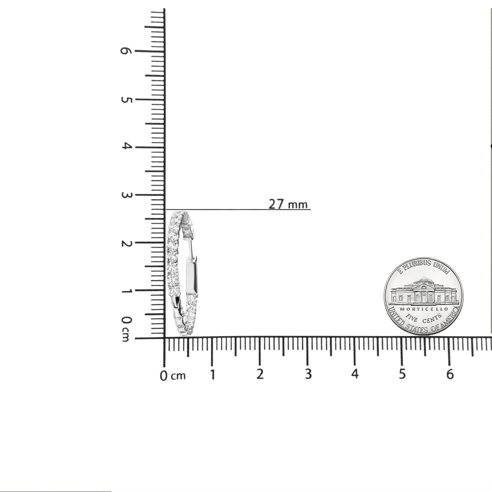 Orecchini a cerchio in oro bianco 14 carati con diamanti coltivati ​​in laboratorio da 3,00 ct (colore FG, purezza VS1-VS2) - Friggin Jewelry