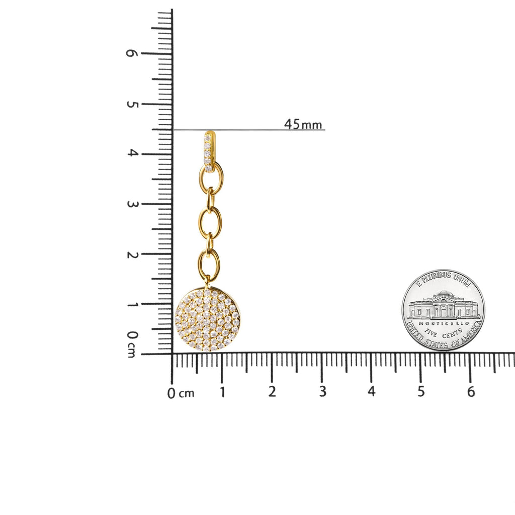 14K Yellow Gold 1.0 Cttw Diamond Chain Cluster Dangle Chain Earrings (I-J Color, I1-I2 Clarity) - Friggin Jewelry