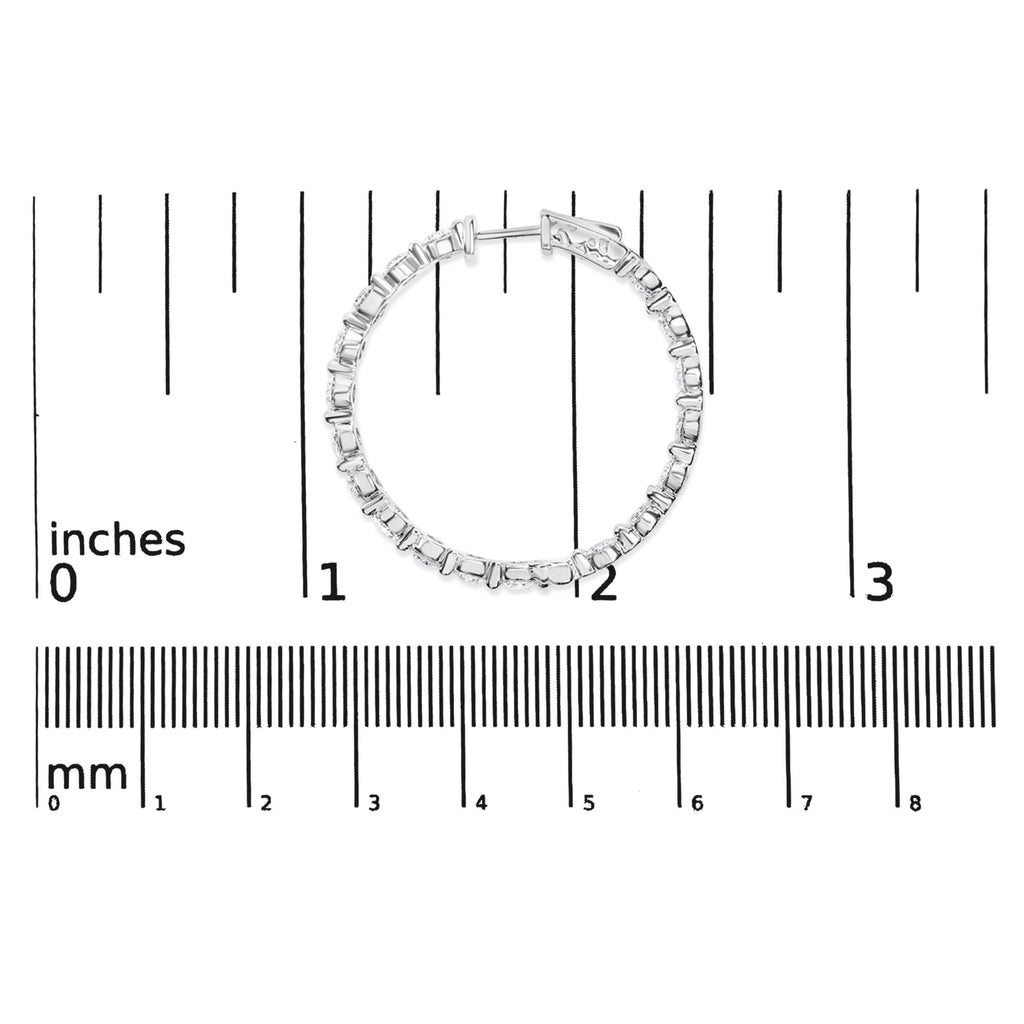 Orecchini a cerchio con diamanti da laboratorio da 5,00 ct in oro bianco 14 carati - Friggin Jewelry