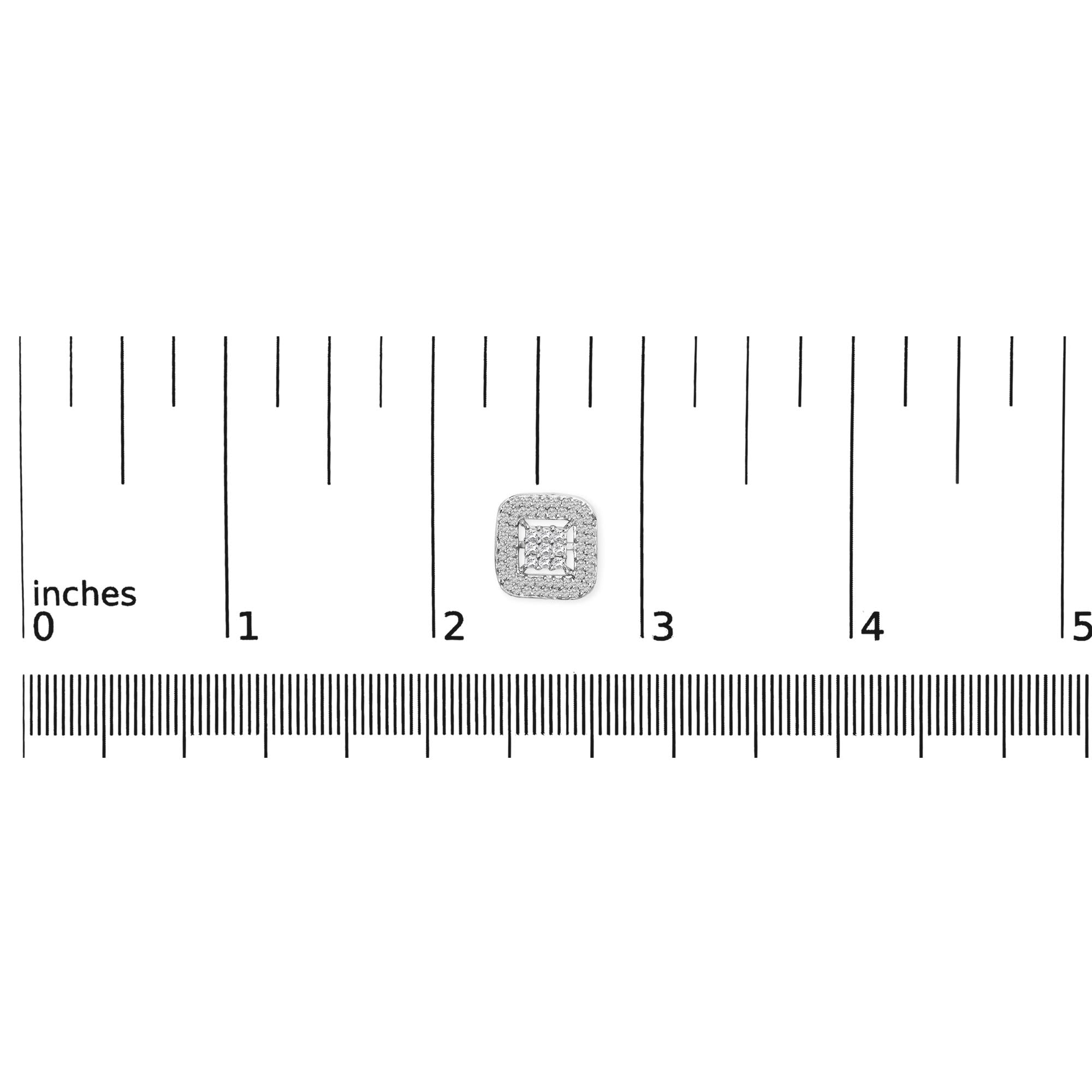 Orecchini a bottone in oro bianco 10 carati con diamanti compositi e alone da 1,00 ct (colore IJ, purezza I1-I2) - Friggin Jewelry