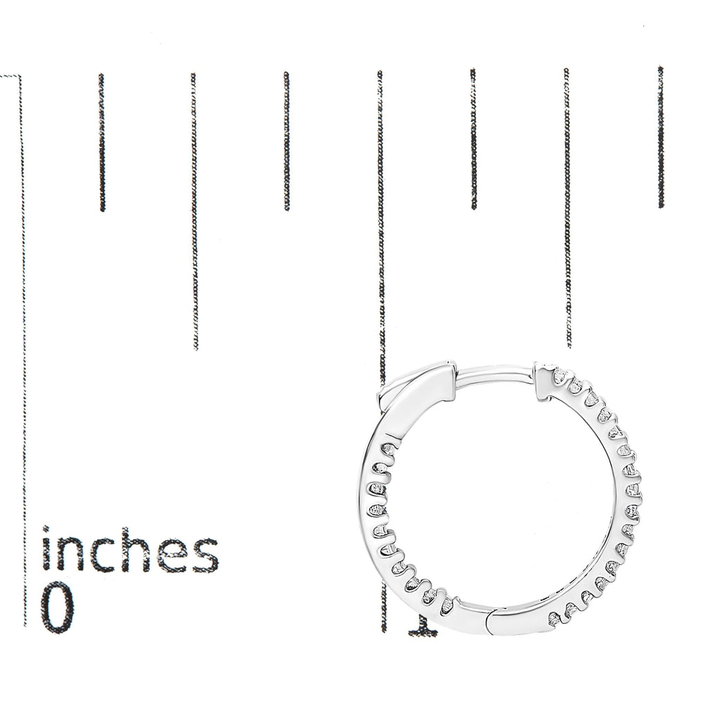 Aros de plata de ley 925 con diamantes princesa de 1/2 ct y acabado al revés (color GH, claridad VS2-SI1) - Friggin Jewelry
