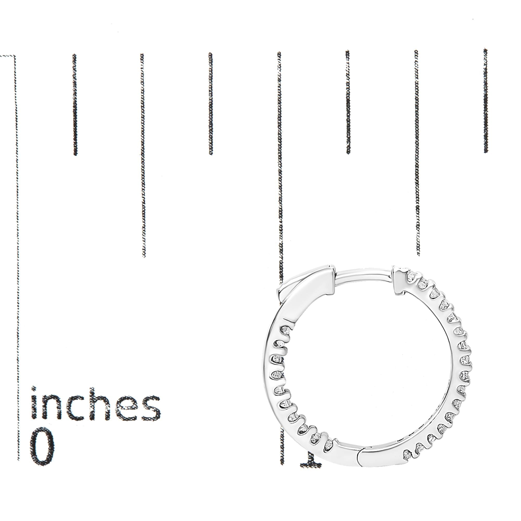 Orecchini a cerchio con diamanti taglio princess da 1/2 carati in argento sterling 925 (colore GH, purezza VS2-SI1) - Friggin Jewelry